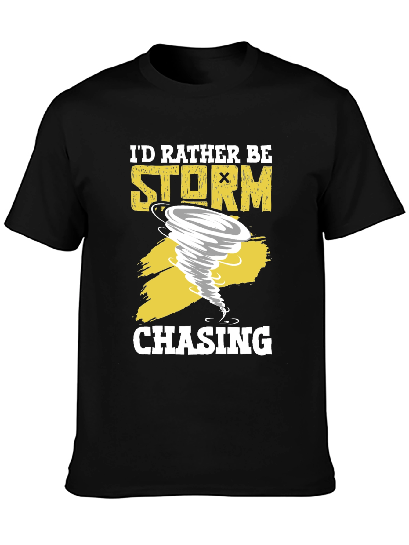 Black Storm Chaser T-Shirt - Tornado Graphic Novelty Tee view 3