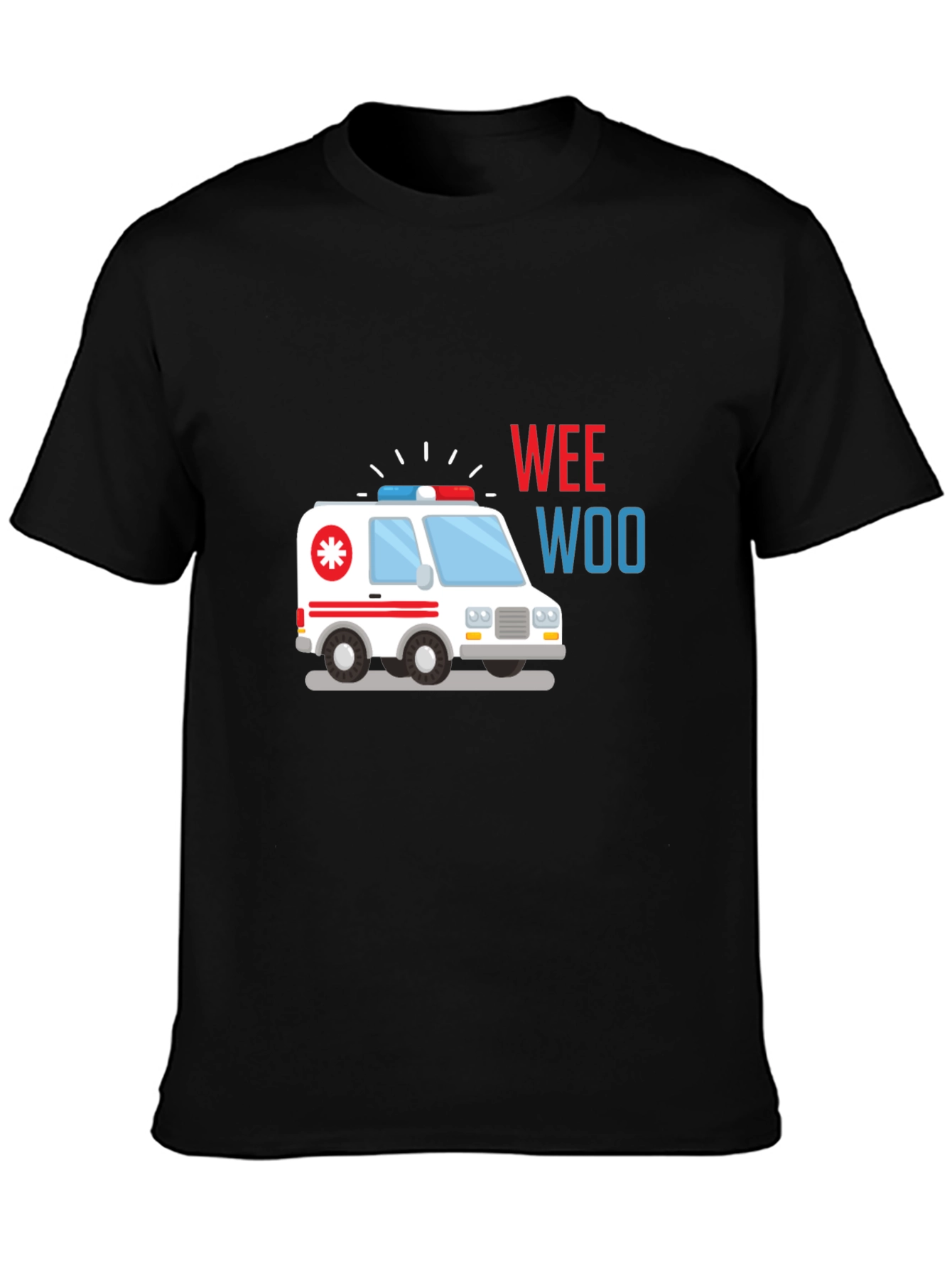 Black Ambulance Wee Woo Graphic T-Shirt - Black view 3