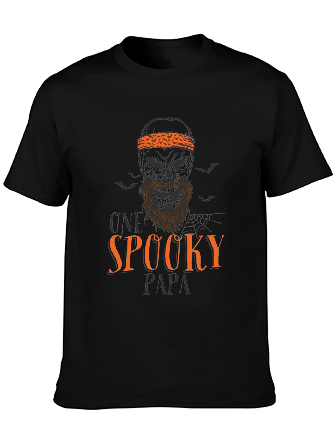 Black Spooky Papa Halloween Graphic T-Shirt view 3