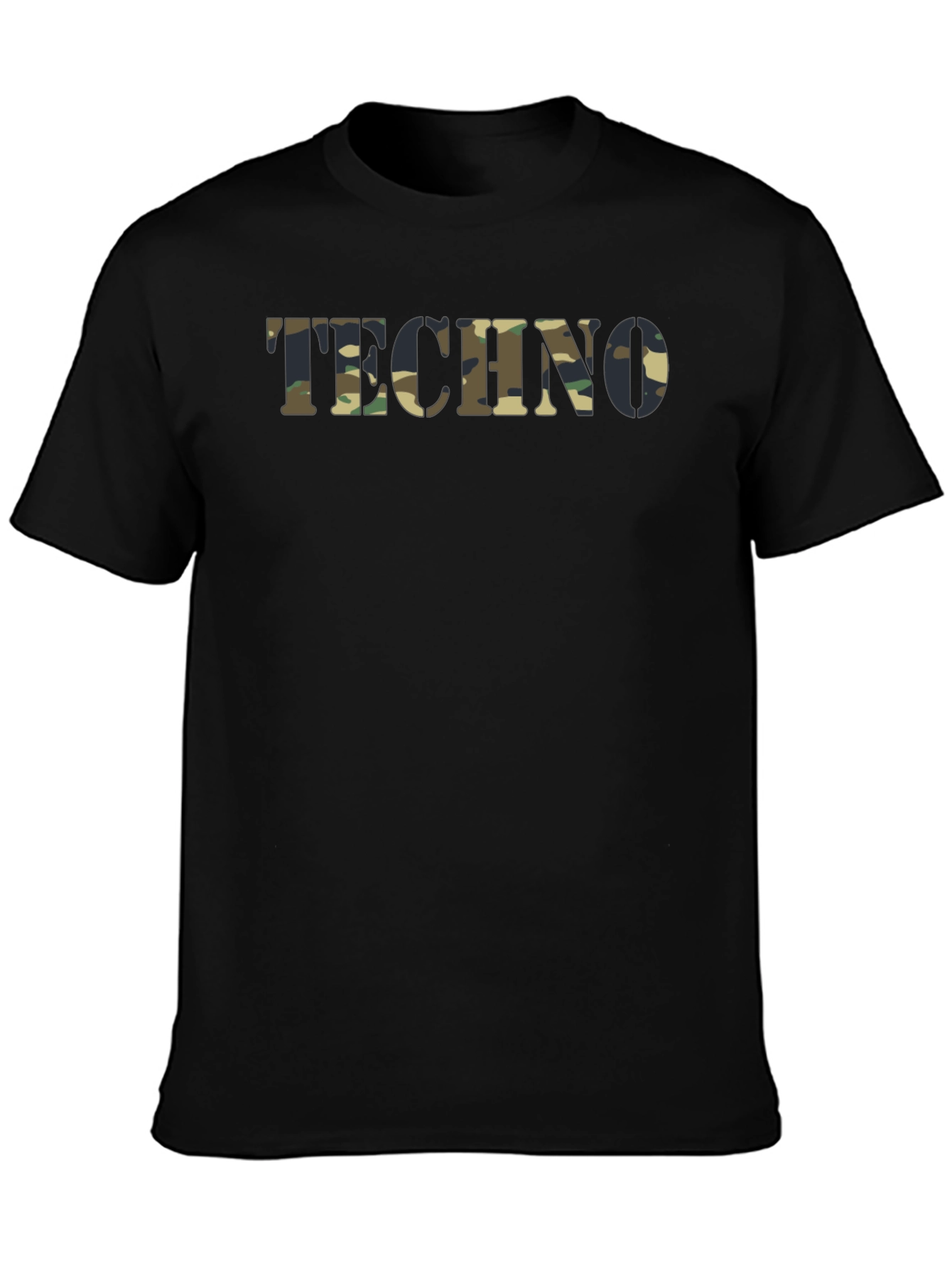 Black Camo Techno T-Shirt - Black Short Sleeve Tee view 3