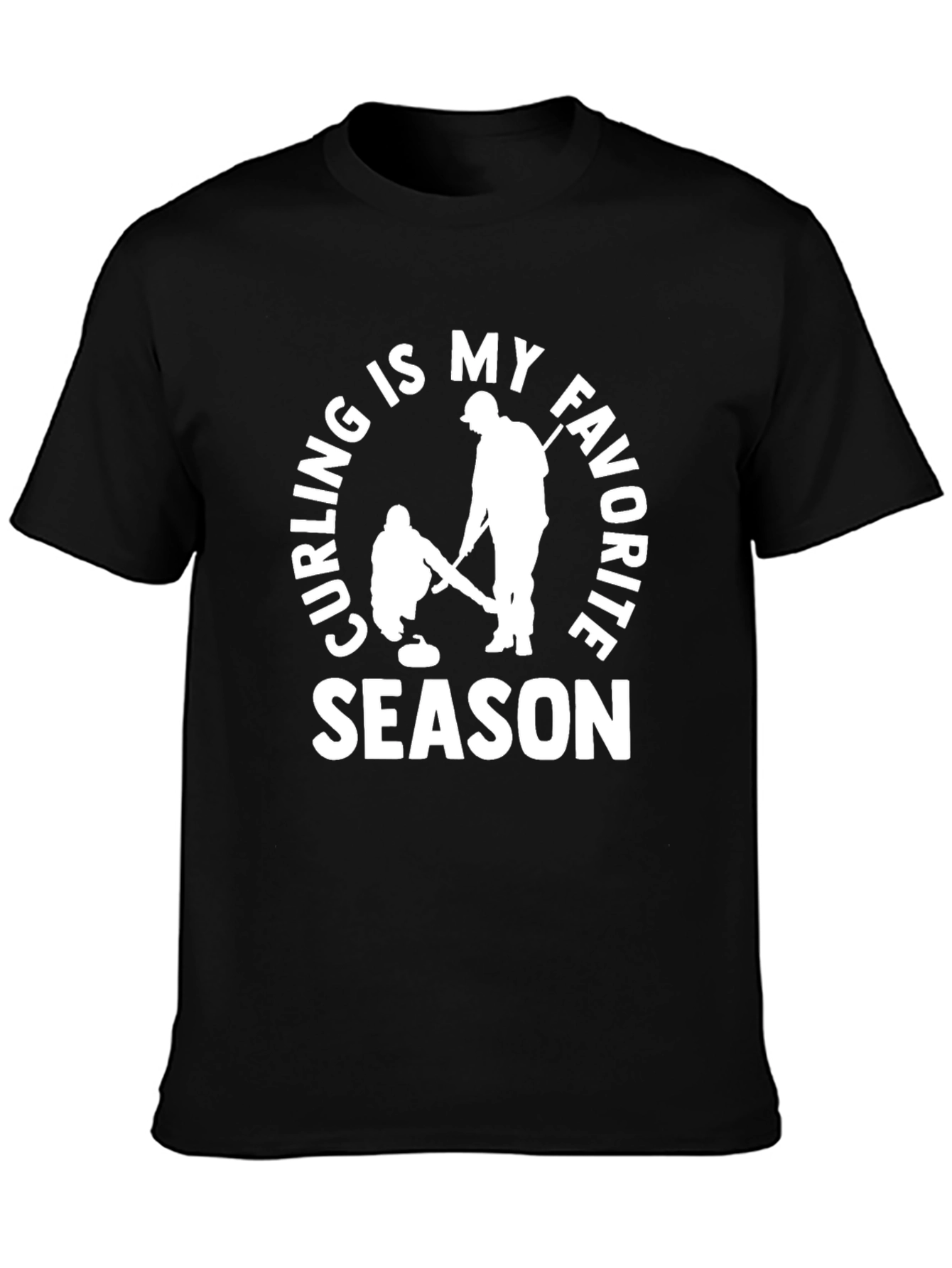 Black Curling is My Favorite Season T-Shirt view 3