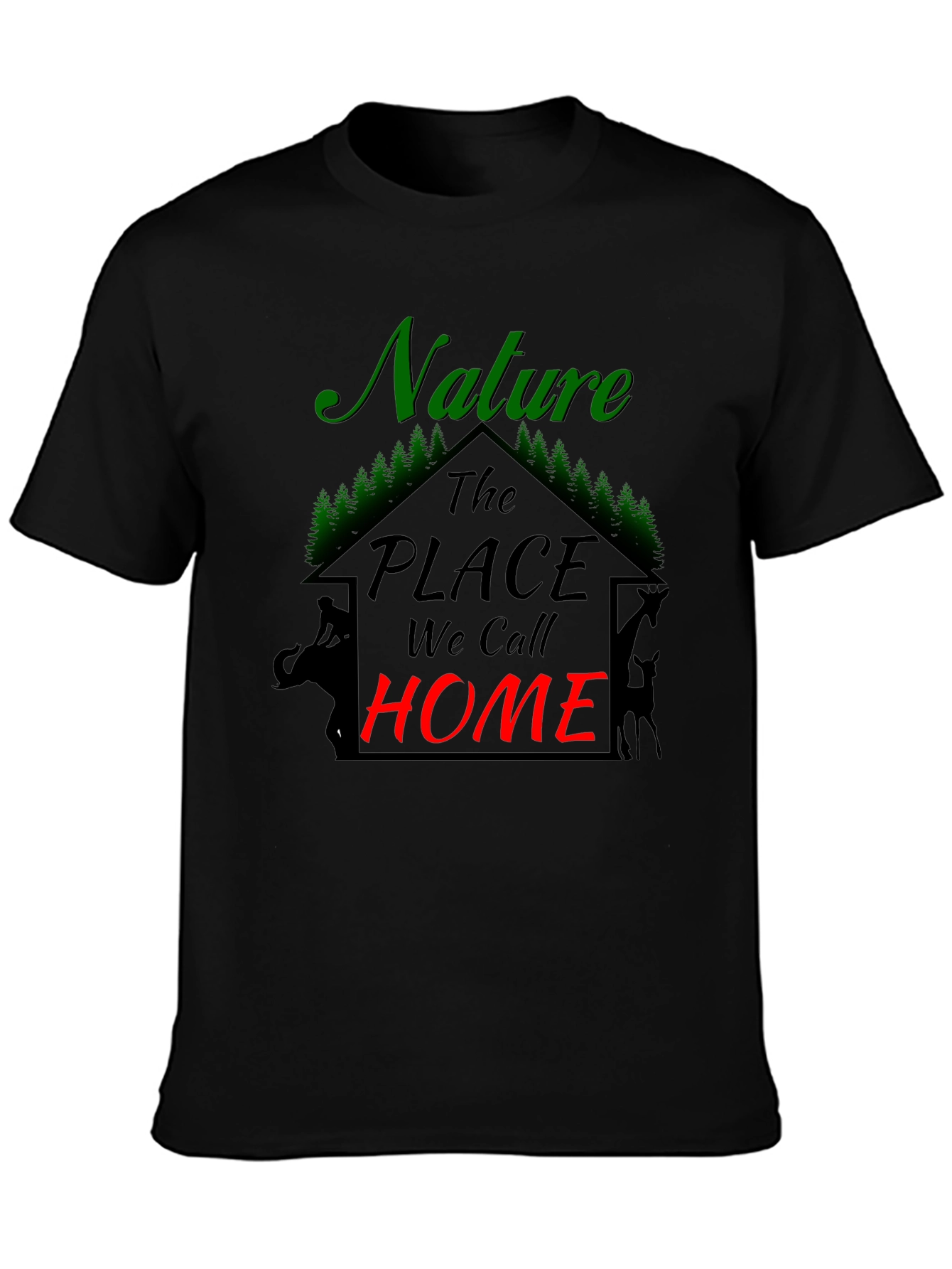 Black Nature Is Home Black Tee view 3