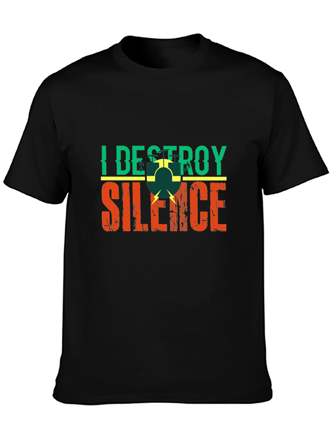 Black I Destroy Silence T-Shirt view 3
