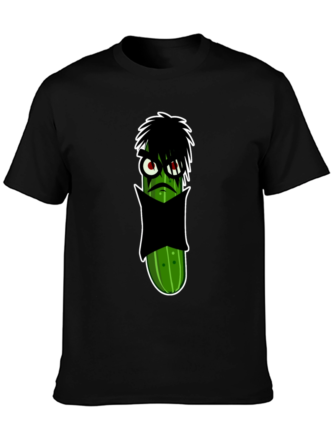 Black Emo Pickle Graphic Tee - Unique & Fun Design view 3