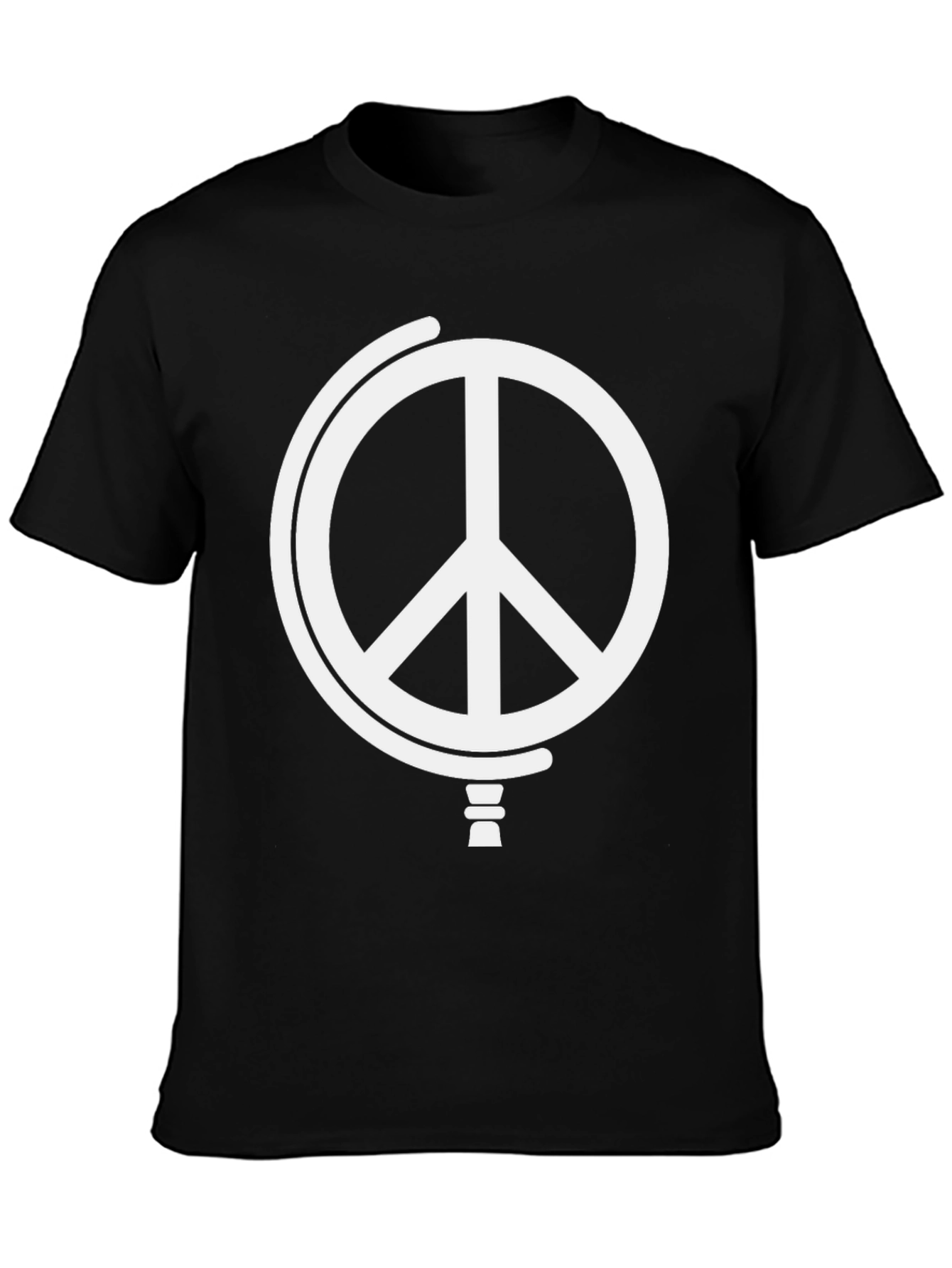 Black Peace Globe Graphic T-Shirt - Black view 3