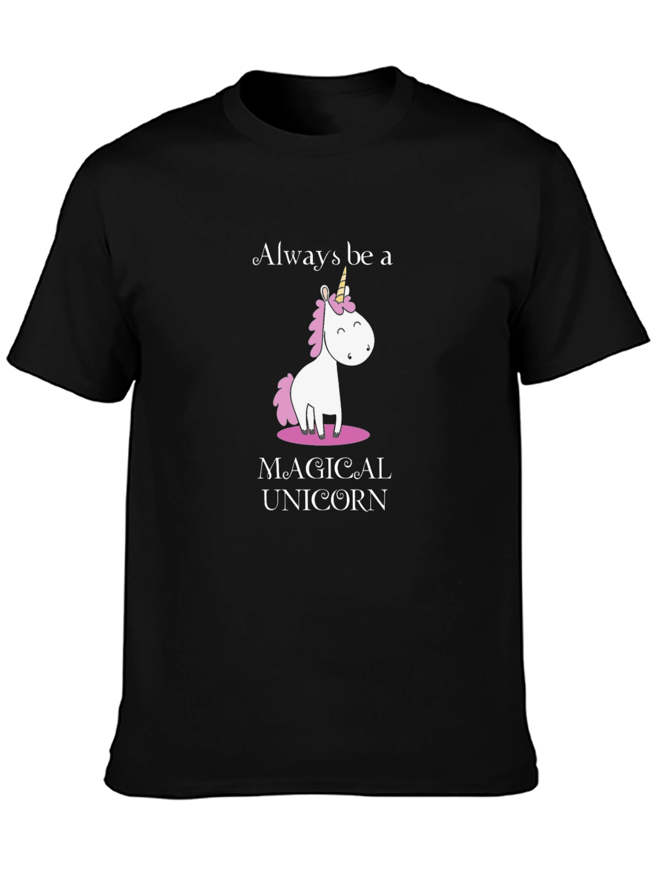 Black Magical Unicorn Graphic Tee - Always Be a Unicorn view 3