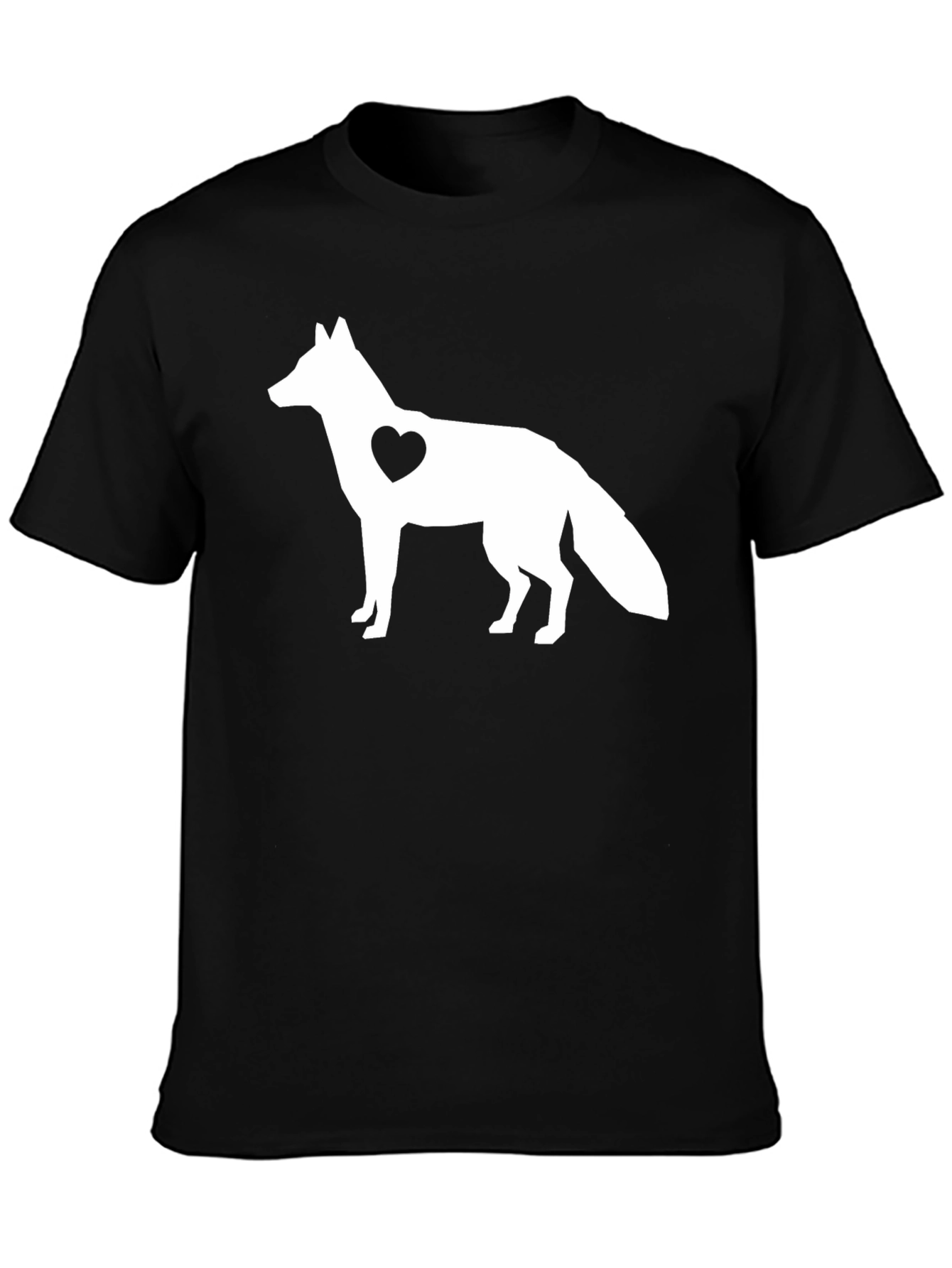 Black Fox Heart Graphic Black T-Shirt view 3