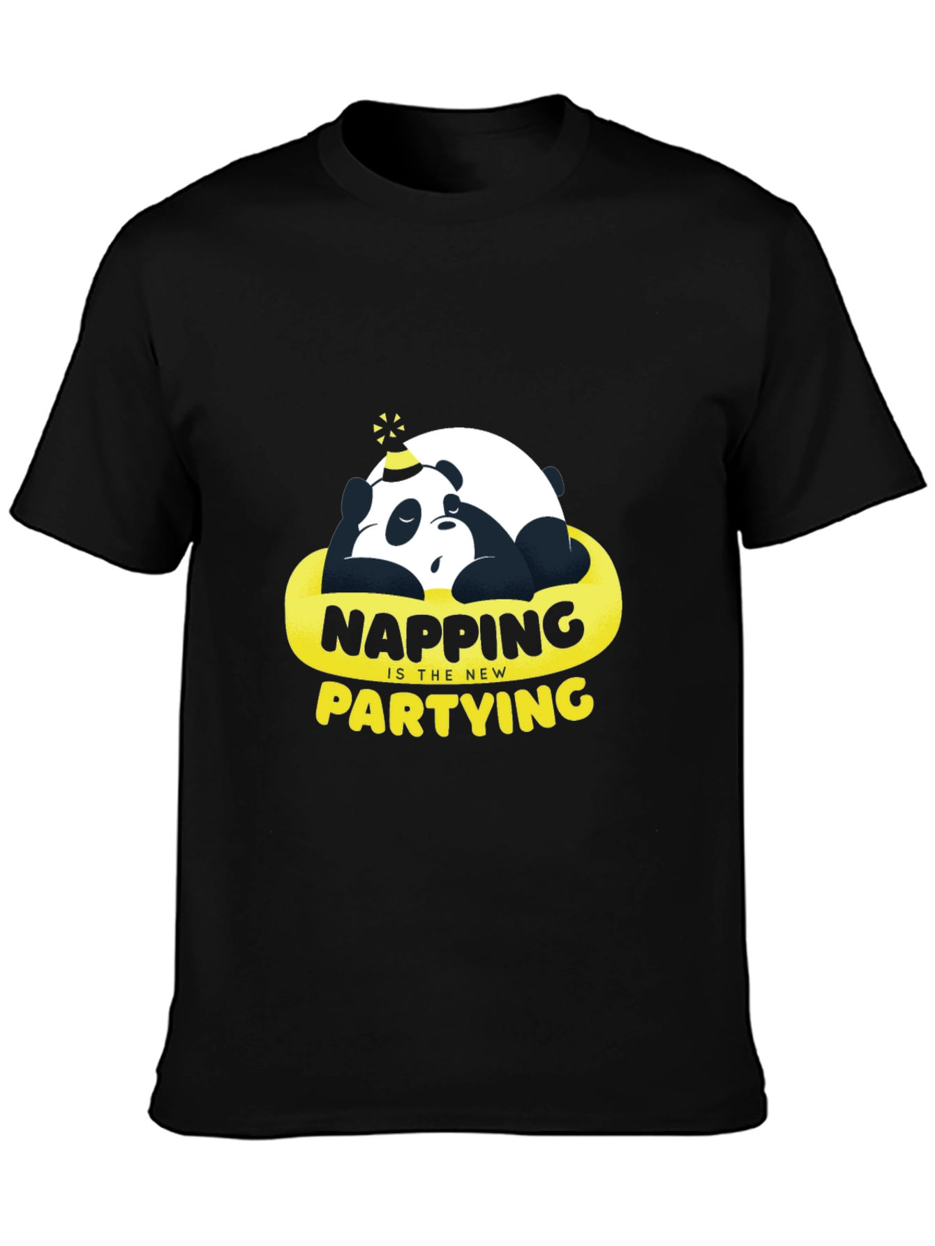 Black Napping is the New Partying T-Shirt - Panda Sleep Tee view 3