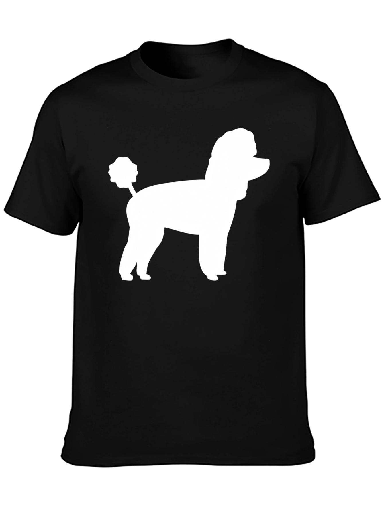 Black Poodle Silhouette Black T-Shirt view 3