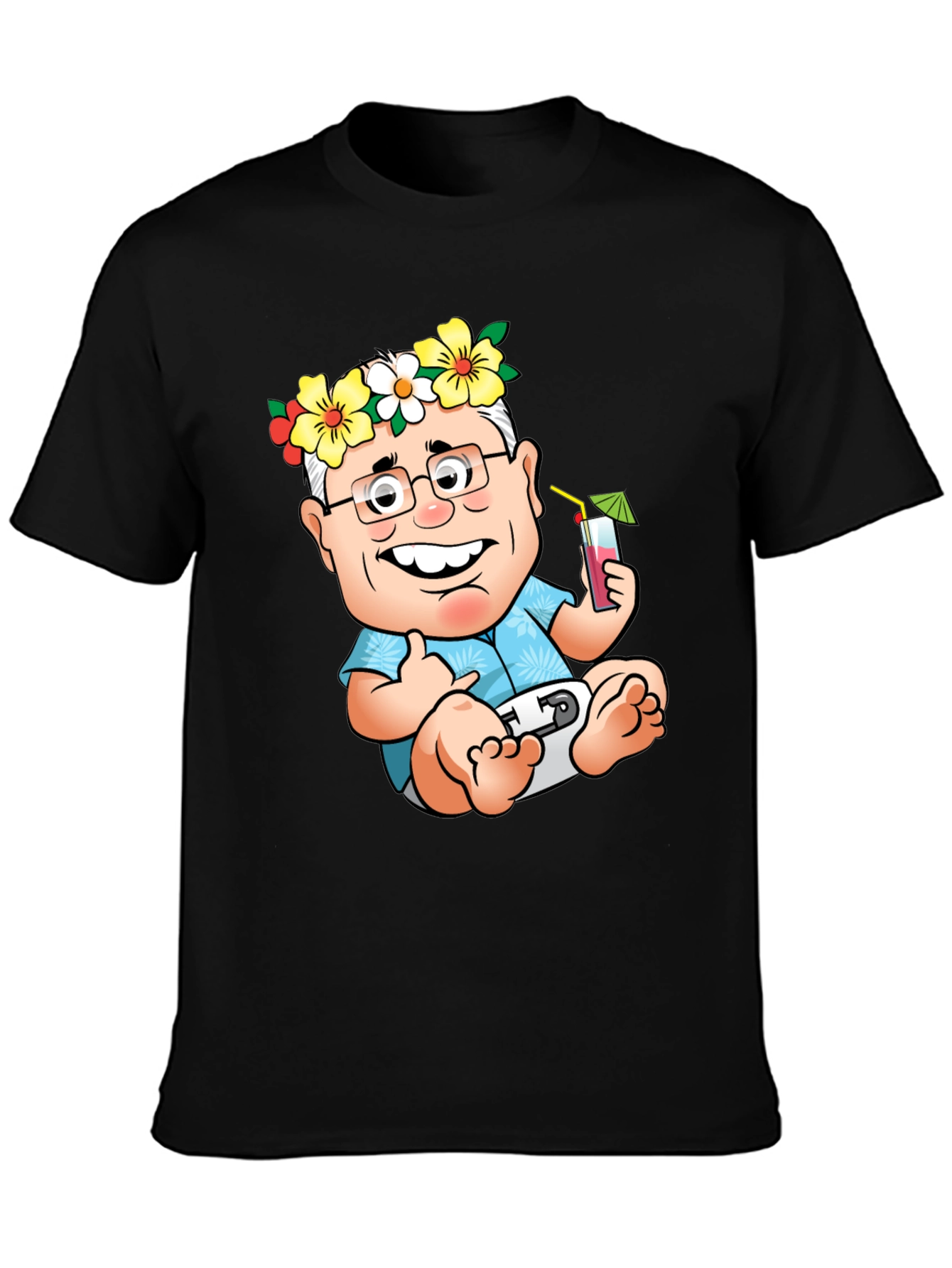 Black Funny Baby Cartoon T-Shirt  view 3