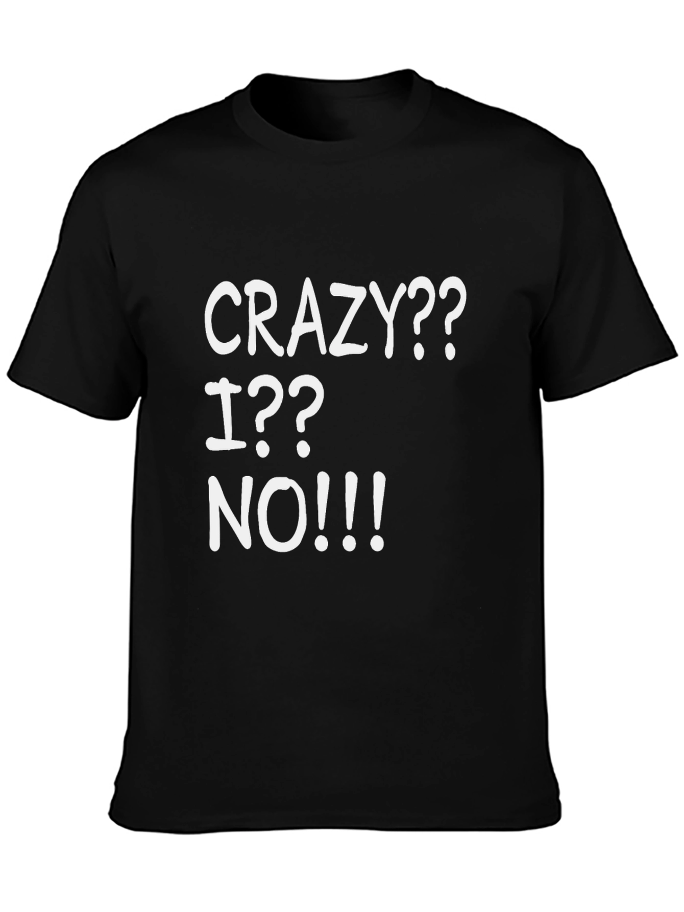 Black Crazy? I? No!!! Graphic T-Shirt - Black view 3
