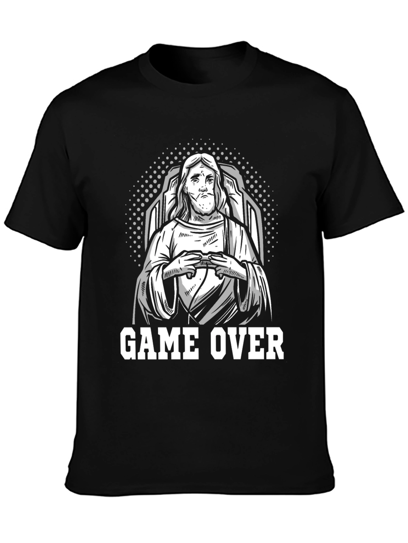 Black Game Over Jesus T-Shirt view 3
