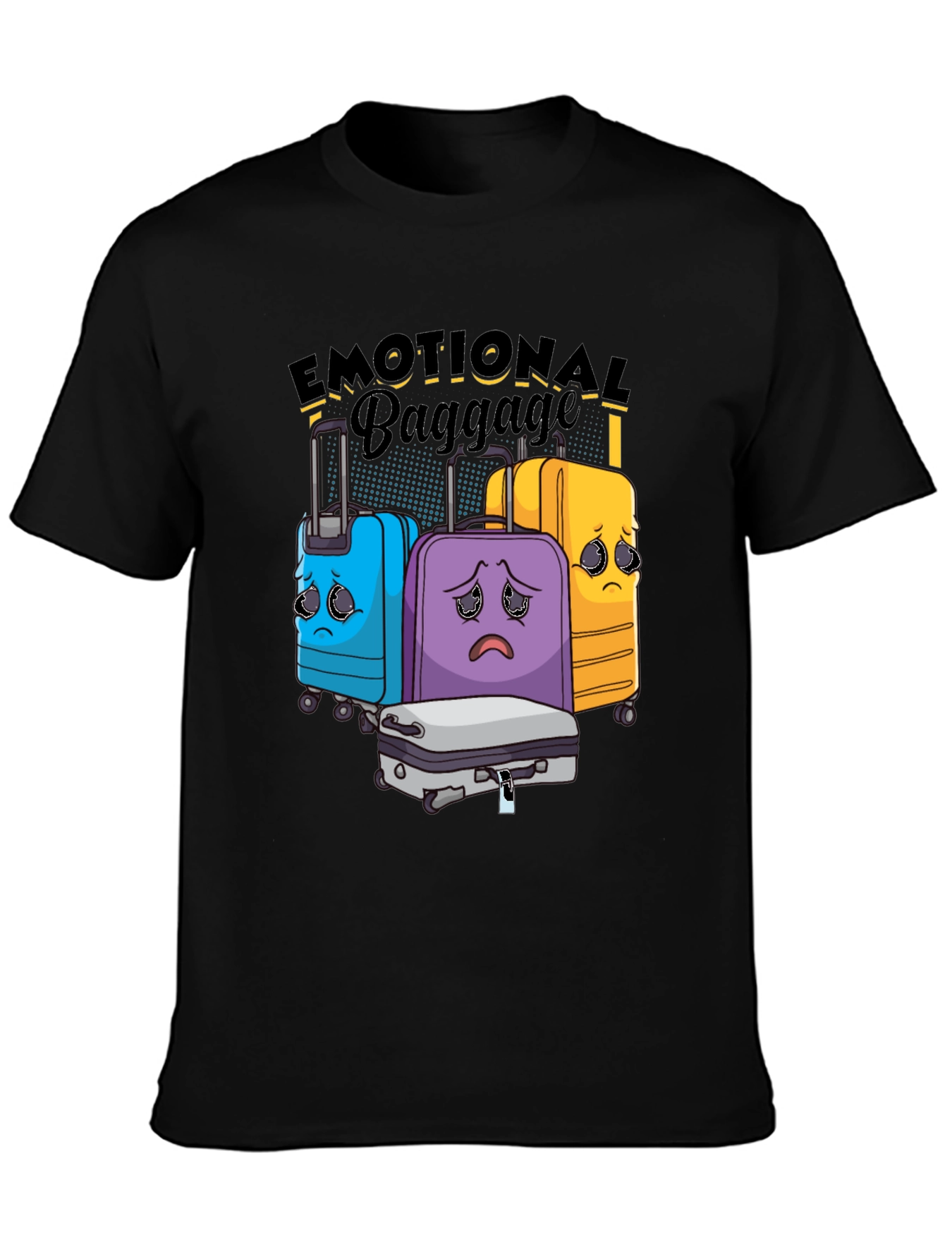 Black Emotional Baggage Graphic T-Shirt view 3