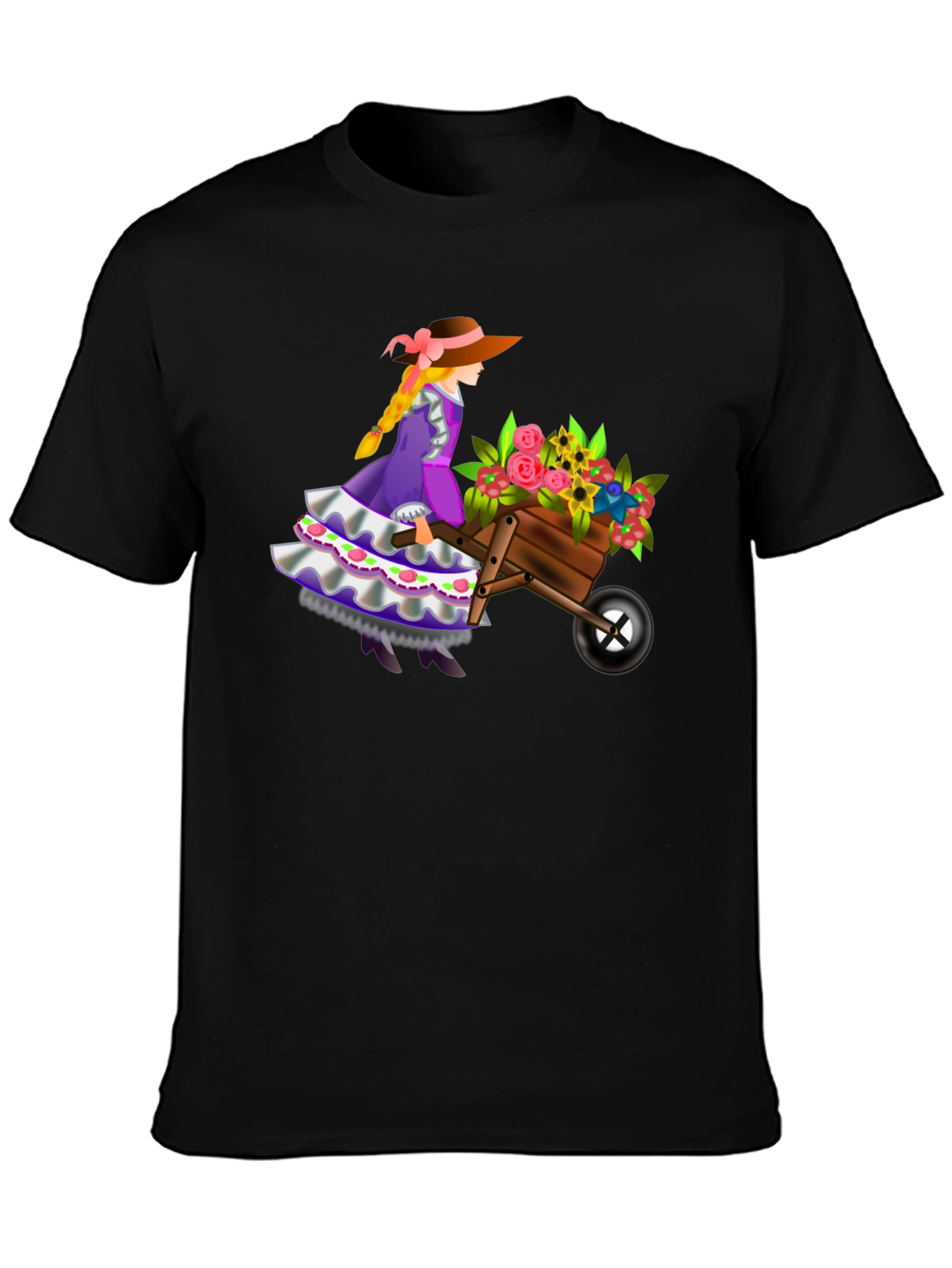 Black Whimsical Gardener Graphic Tee view 3