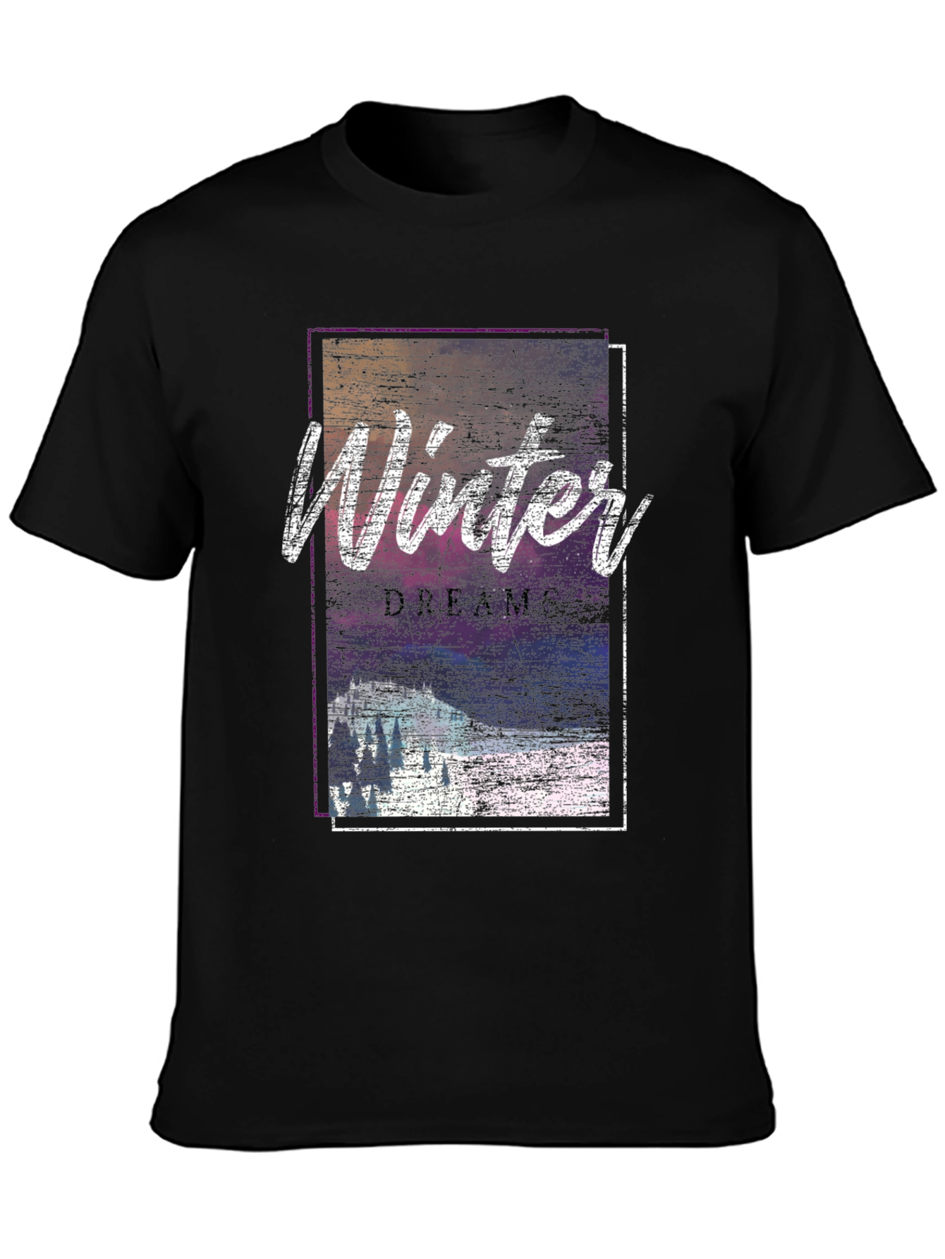 Black Winter Dreams Graphic Tee - Soft Cotton Blend view 3