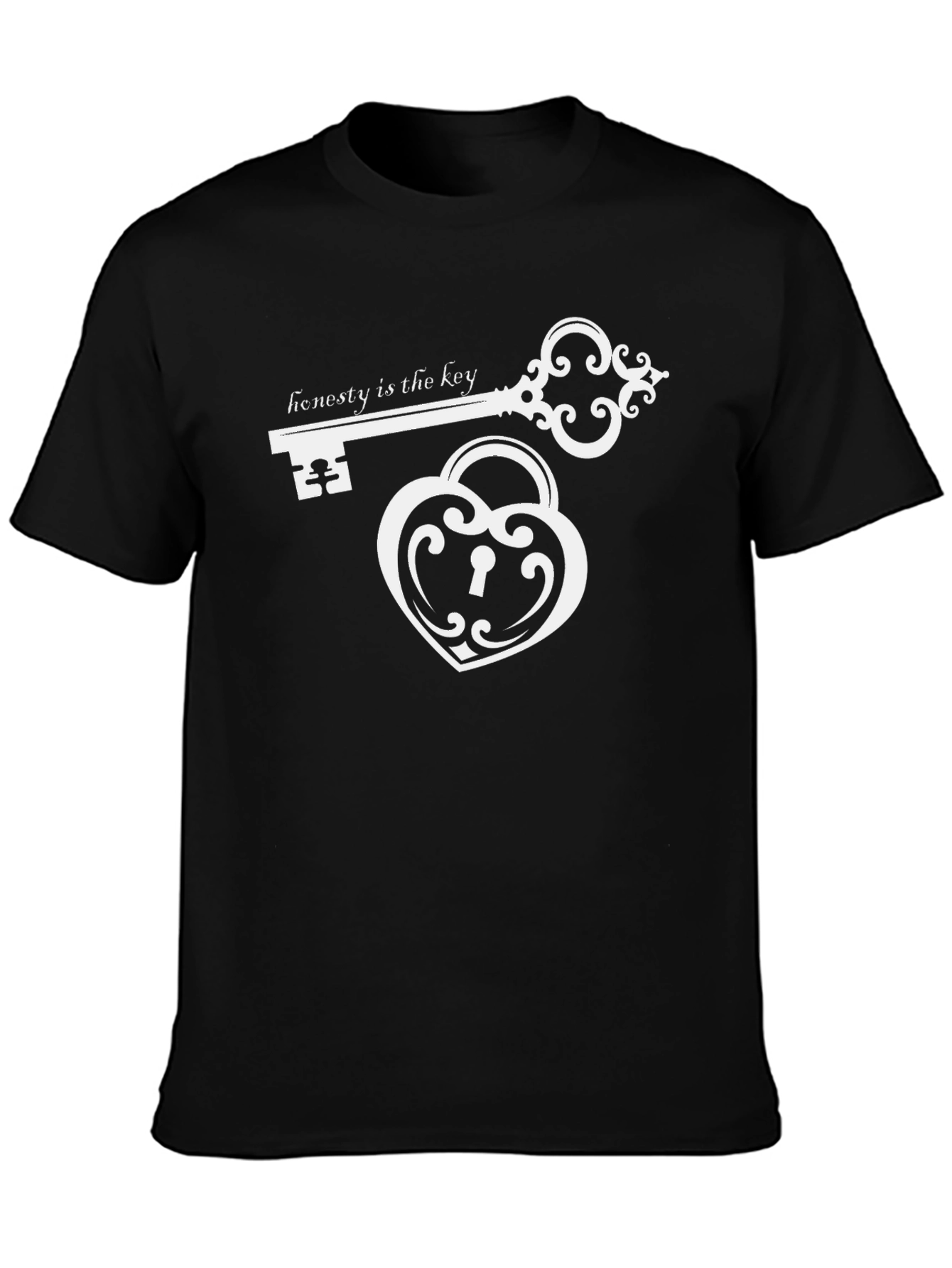 Black Honesty is the Key Graphic T-Shirt view 3
