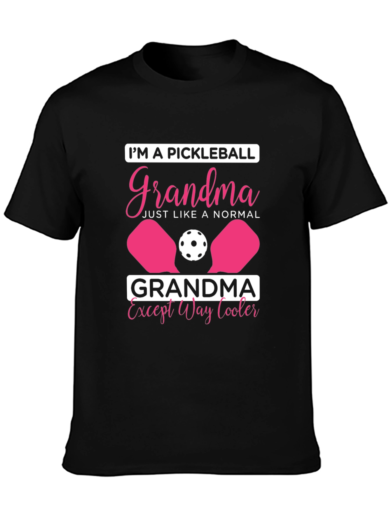 Black Pickleball Grandma T-Shirt - Cool Grandma Tee view 3