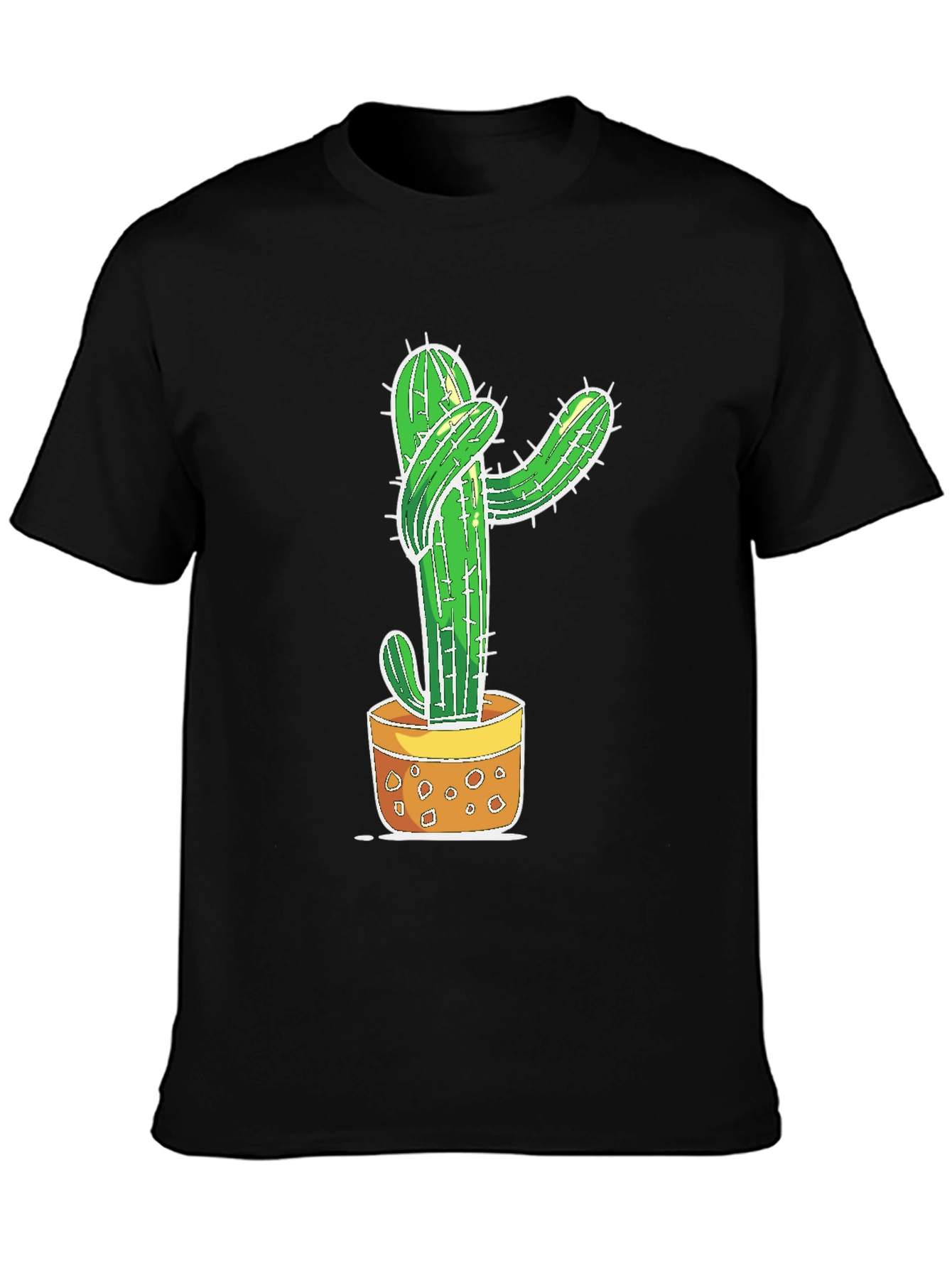 Black Cactus Hug Graphic T-Shirt - Unisex view 3