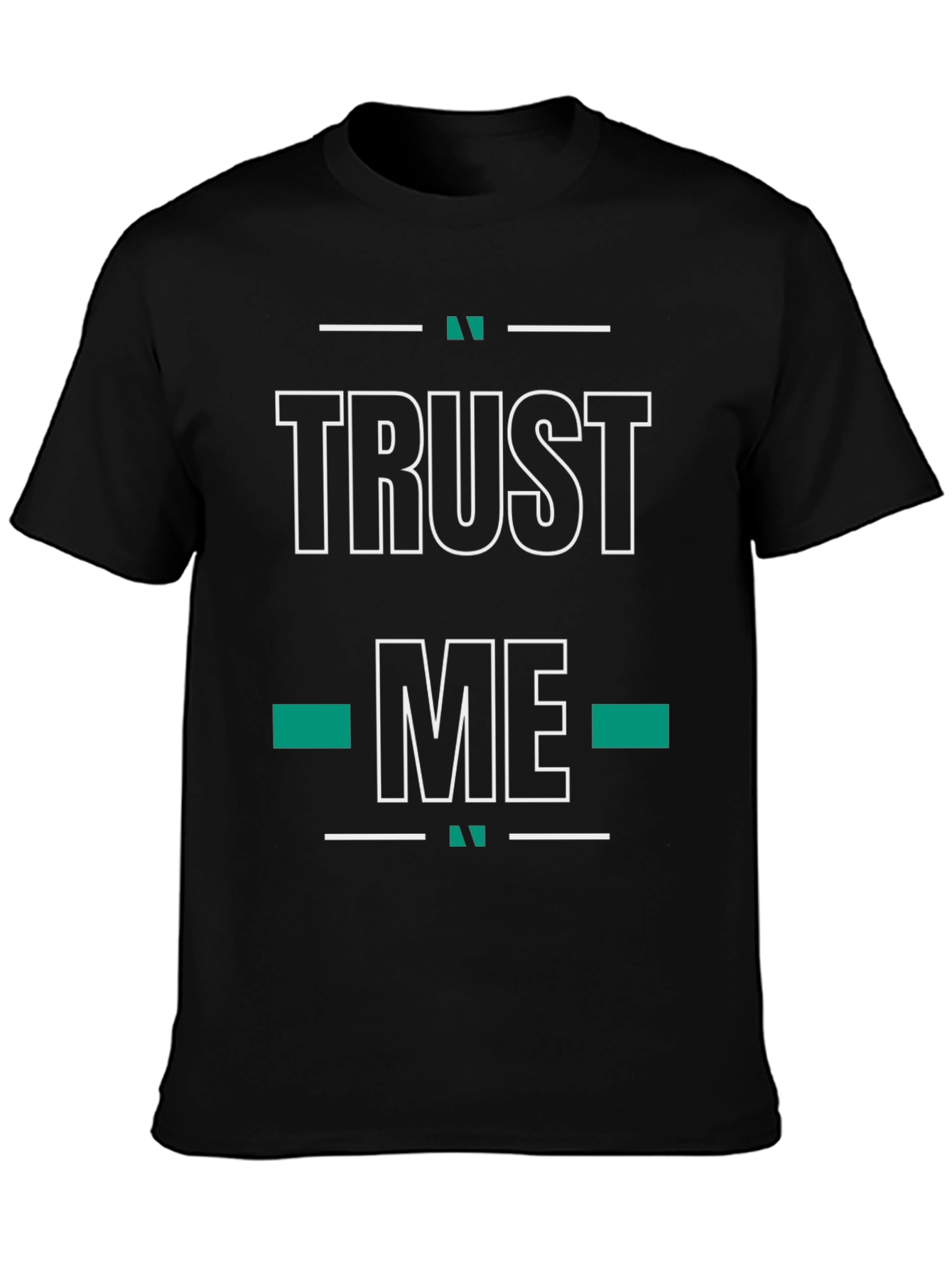 Black Trust Me Graphic Tee - Black Cotton Blend view 3