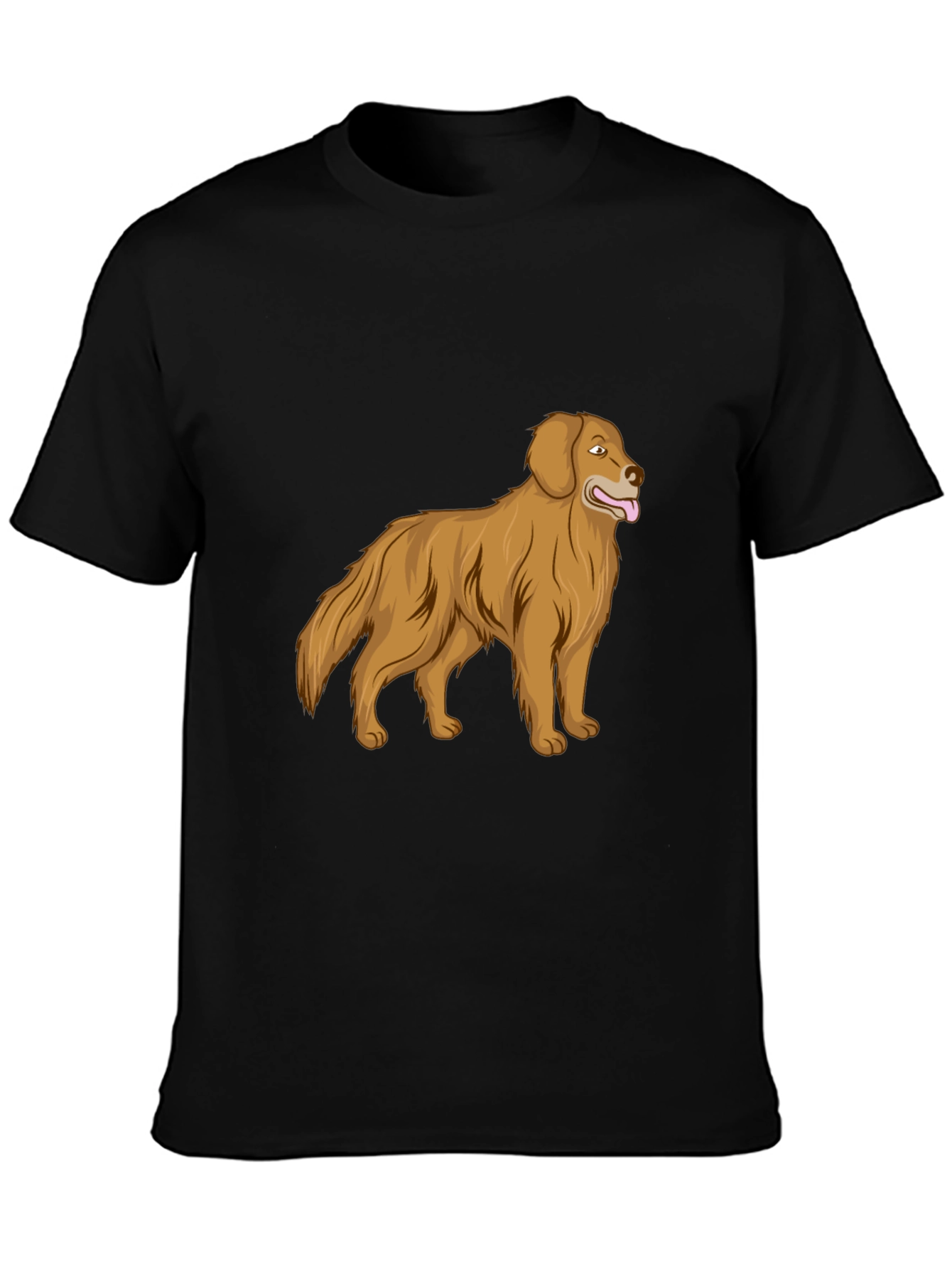 Black Golden Retriever Graphic Print T-Shirt view 3