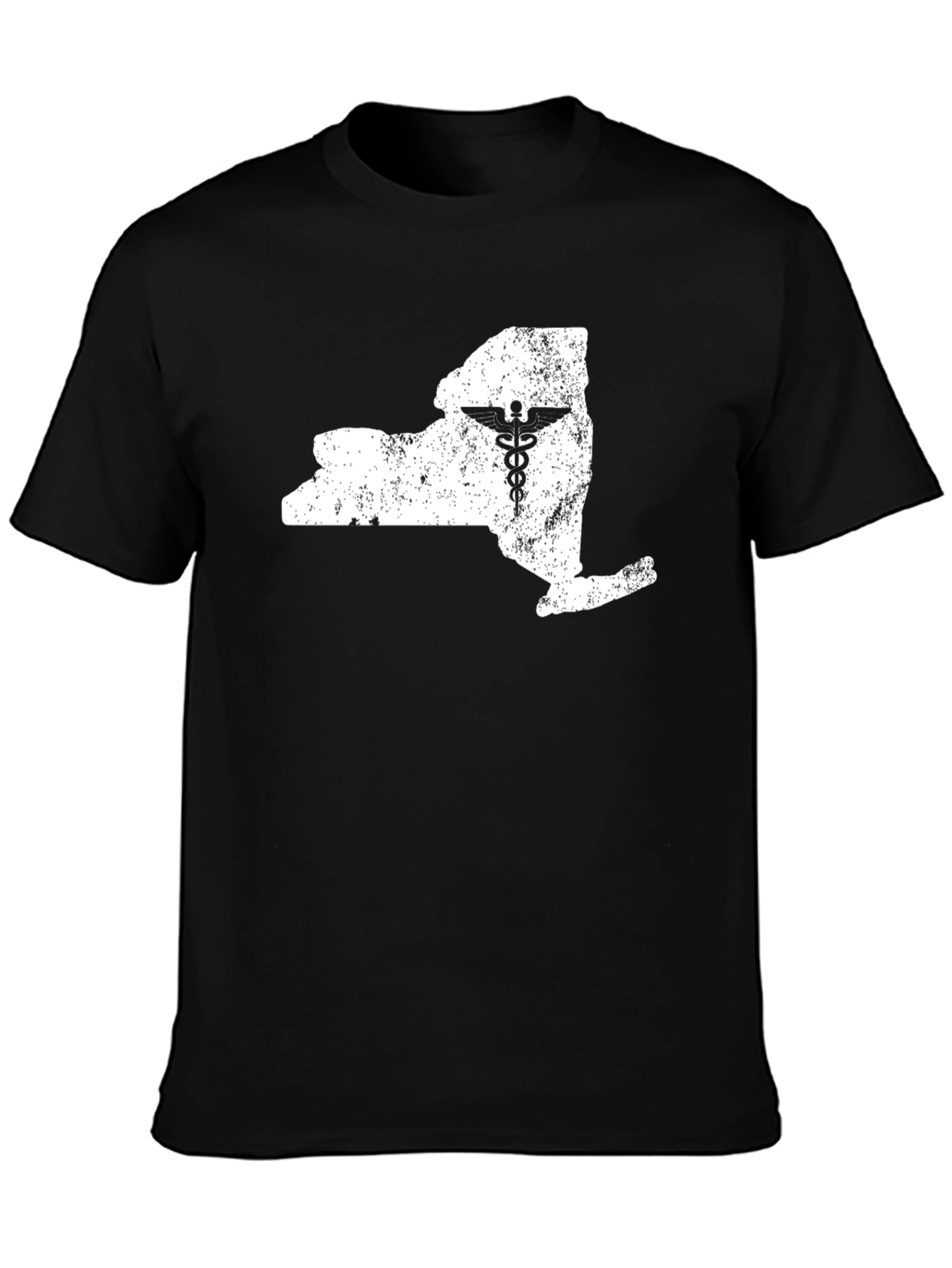 Black New York State Medical Symbol T-Shirt view 3