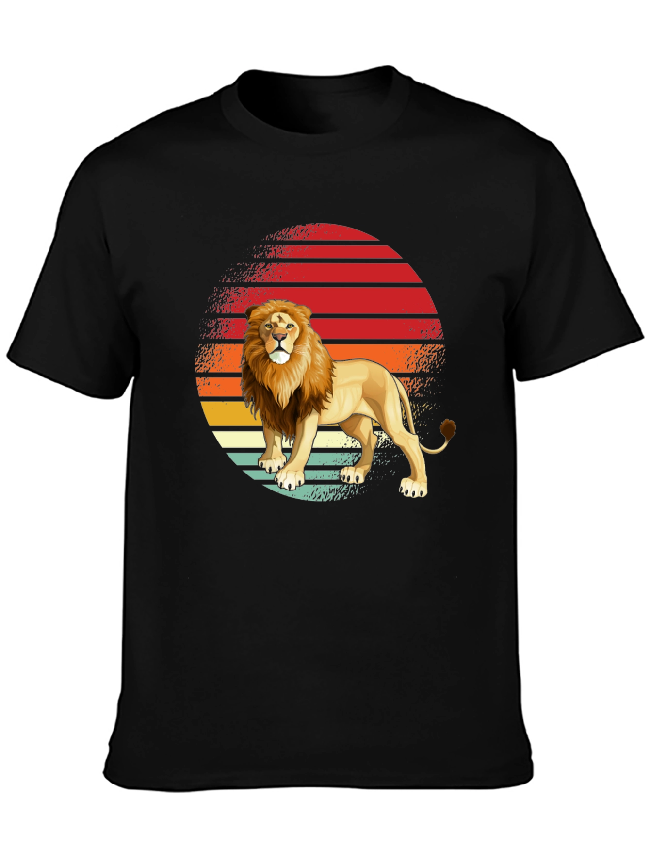 Black Lion Sunset Graphic Tee - Retro Style view 3