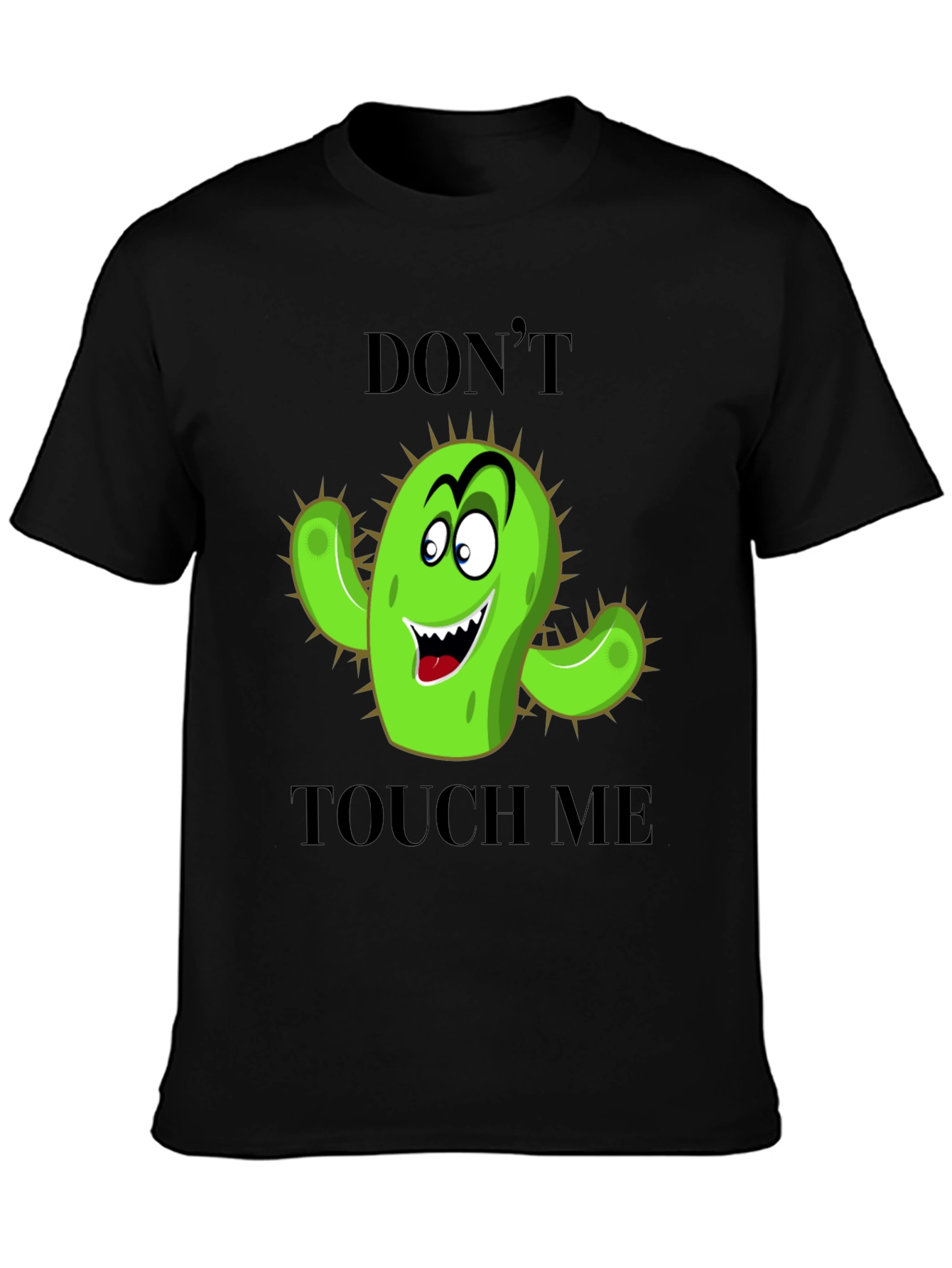 Black Don't Touch Me Cactus Graphic Tee view 3