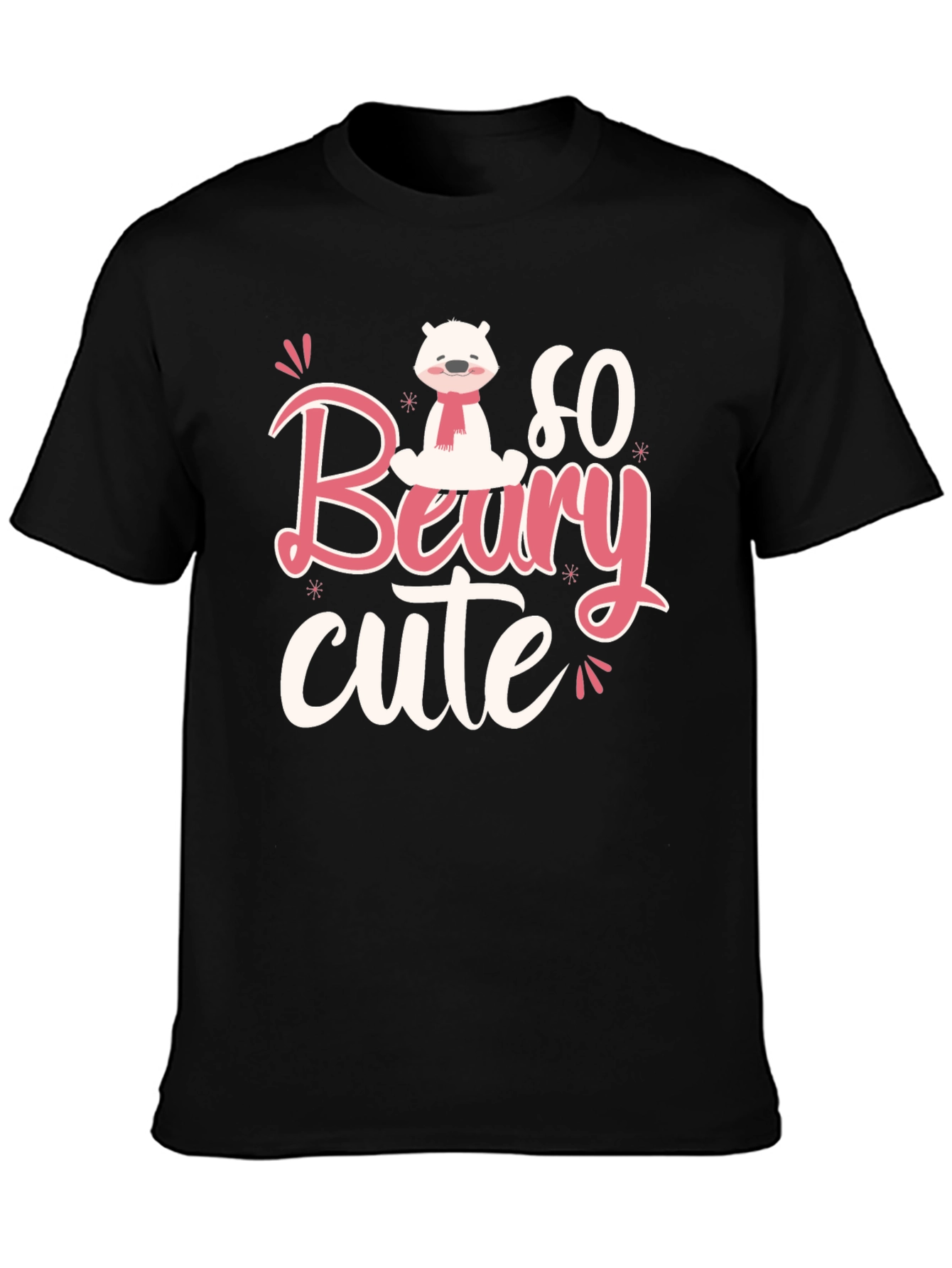 Black So Beary Cute Black Graphic Tee view 3