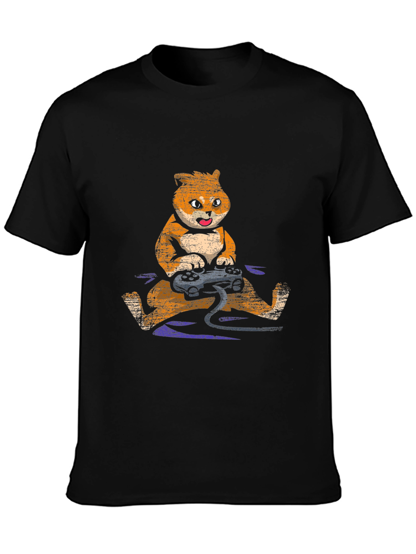 Black Gamer Fox Graphic T-Shirt view 3