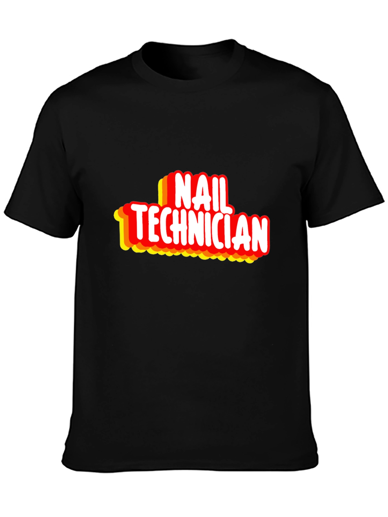 Black Nail Technician Graphic Tee - Black view 3