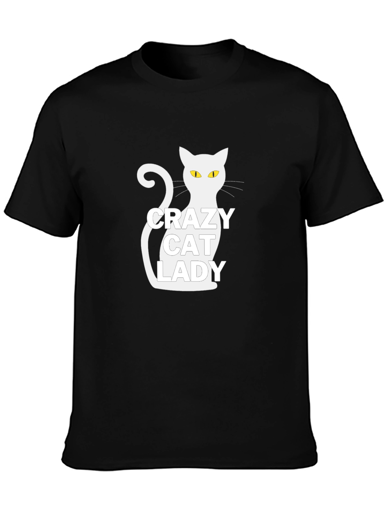 Black Crazy Cat Lady T-Shirt - Novelty Tee view 3