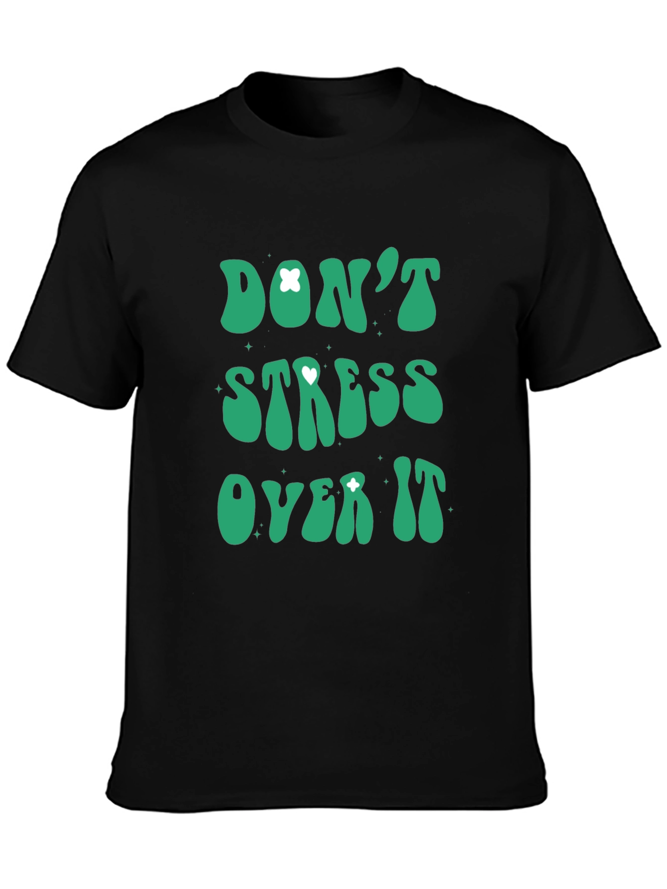 Black Don't Stress Over It Graphic Tee - Relaxed Fit view 3