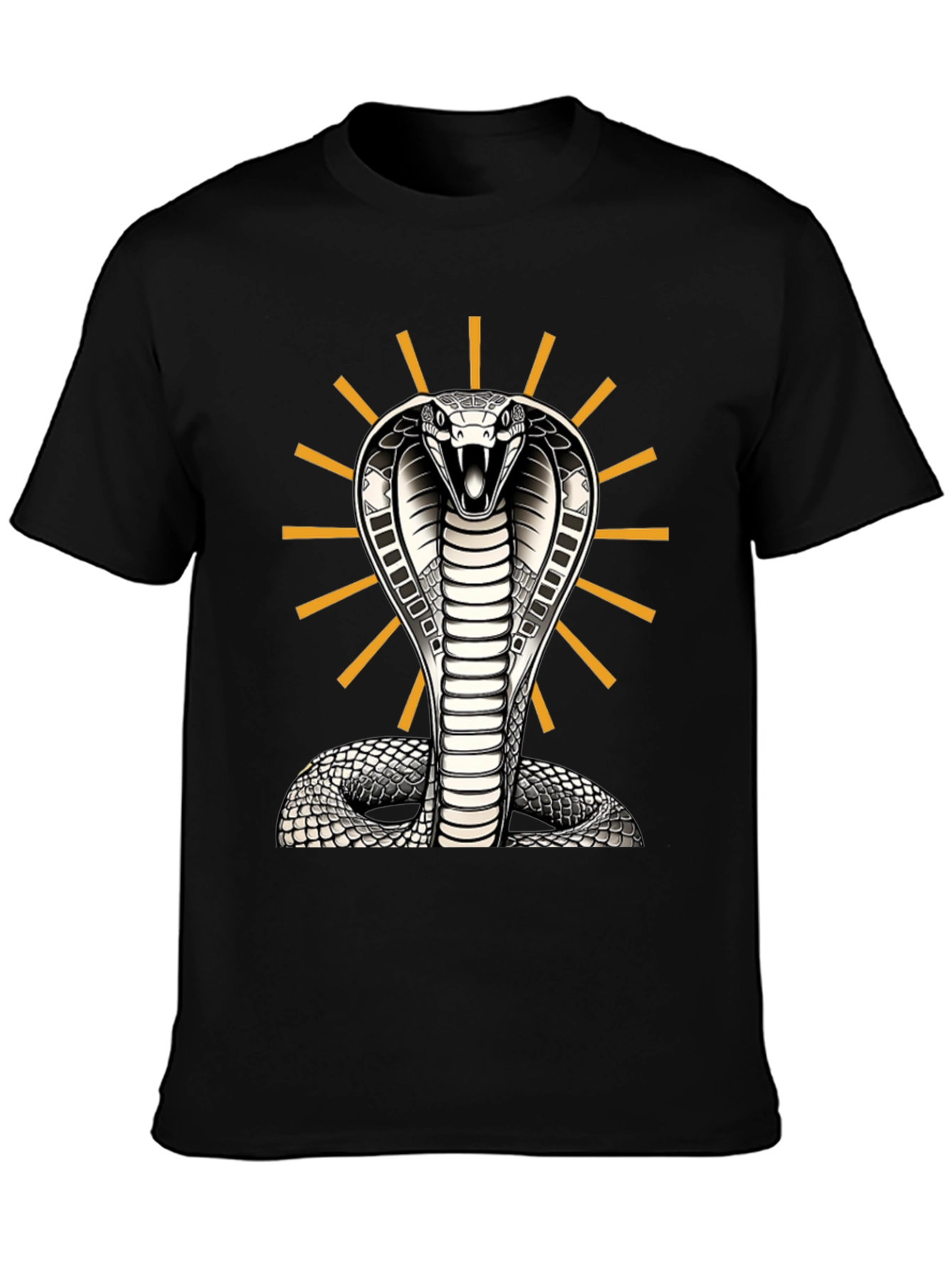 Black Cobra Snake Graphic Tee - Striking Design, Comfortable Fit view 3