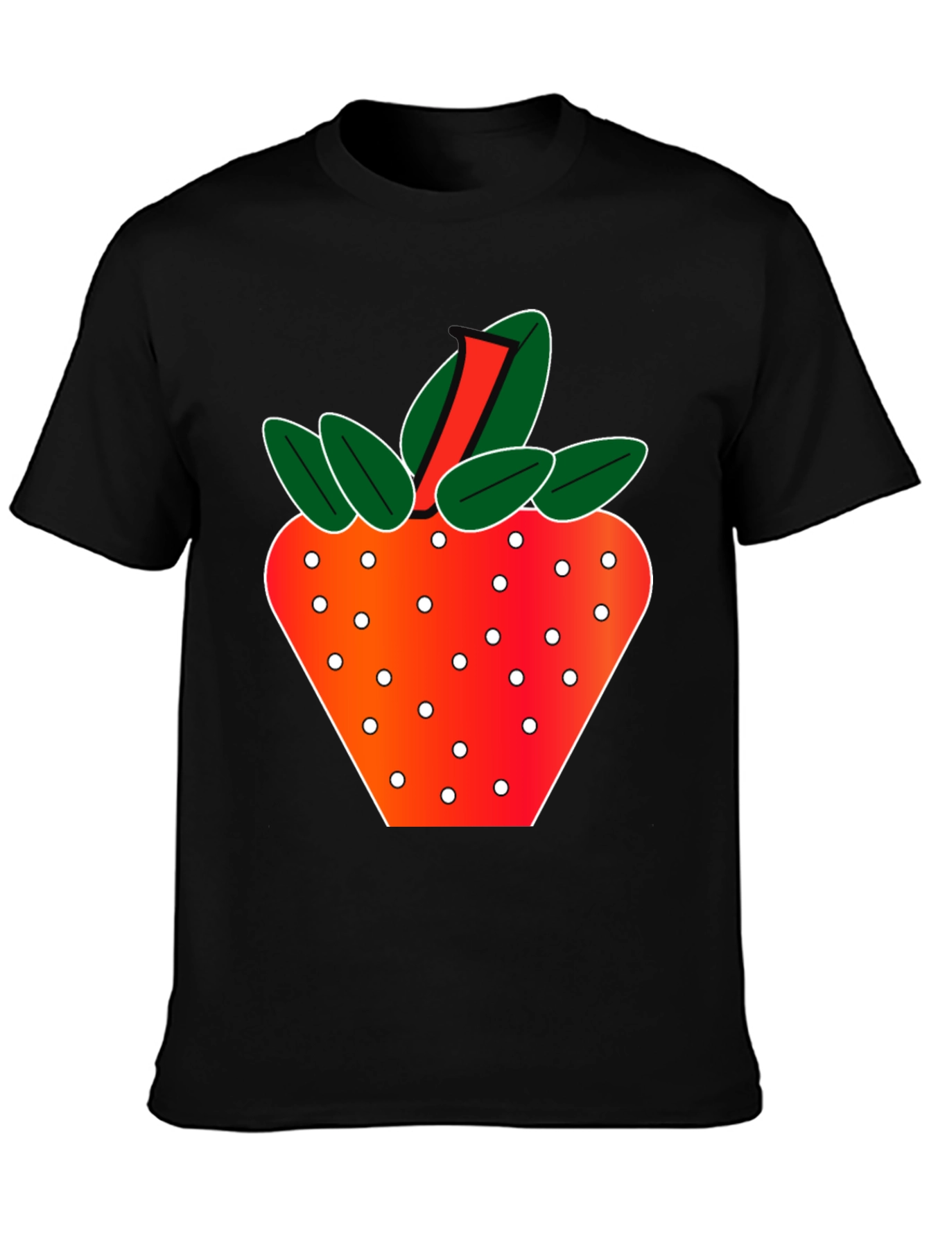 Black Strawberry Graphic T-Shirt - Fresh & Fun Design view 3