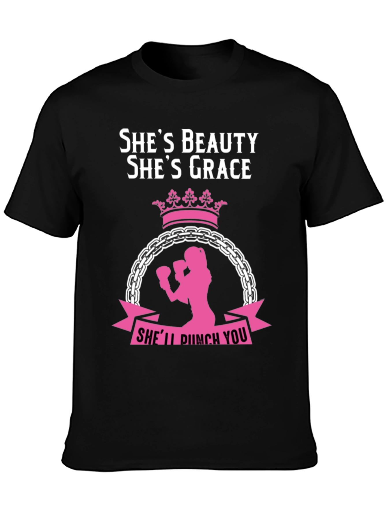 Black She's Beauty She's Grace Women's Boxing T-Shirt view 3
