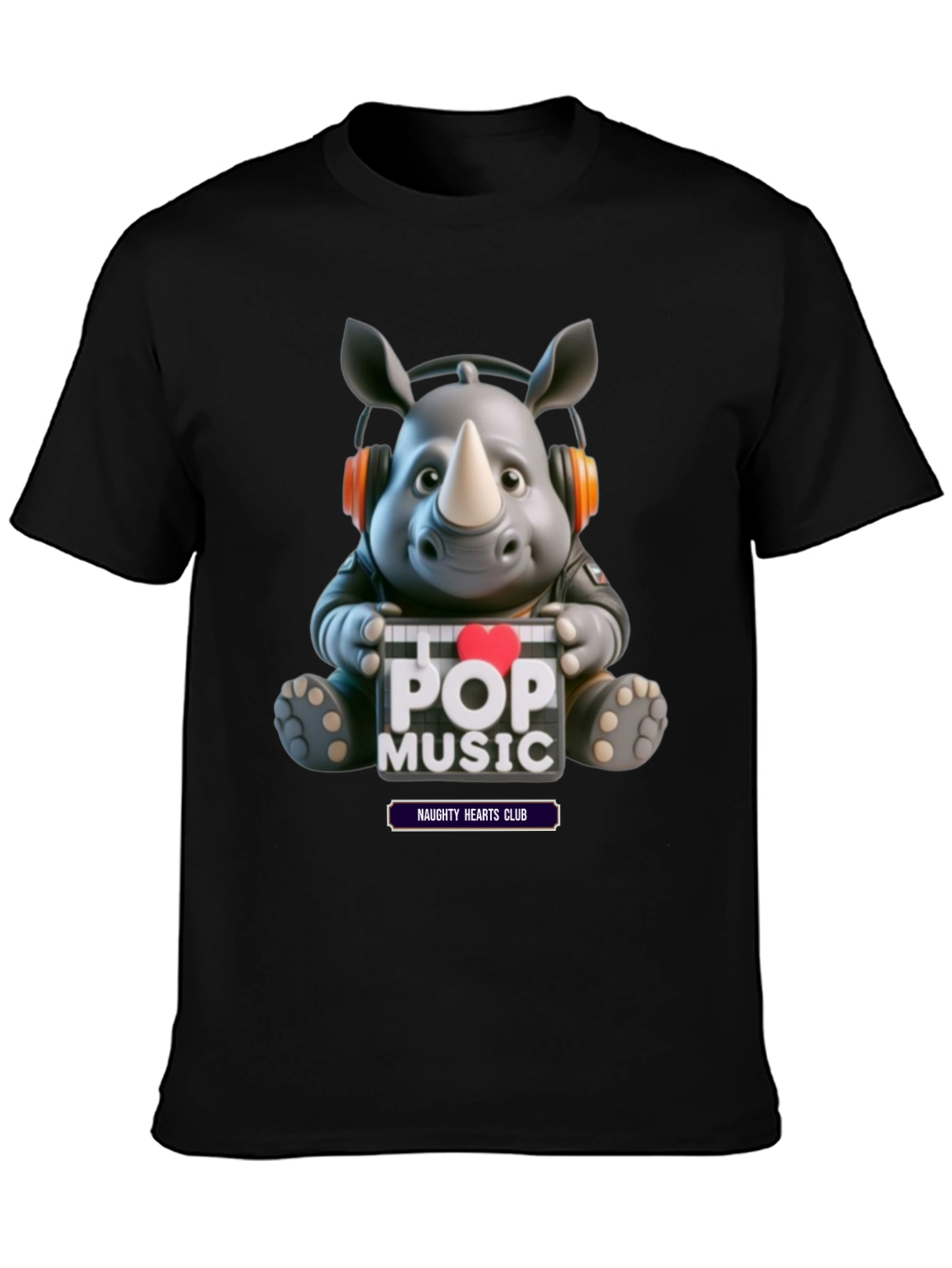 Black Pop Music Rhino Tee view 3