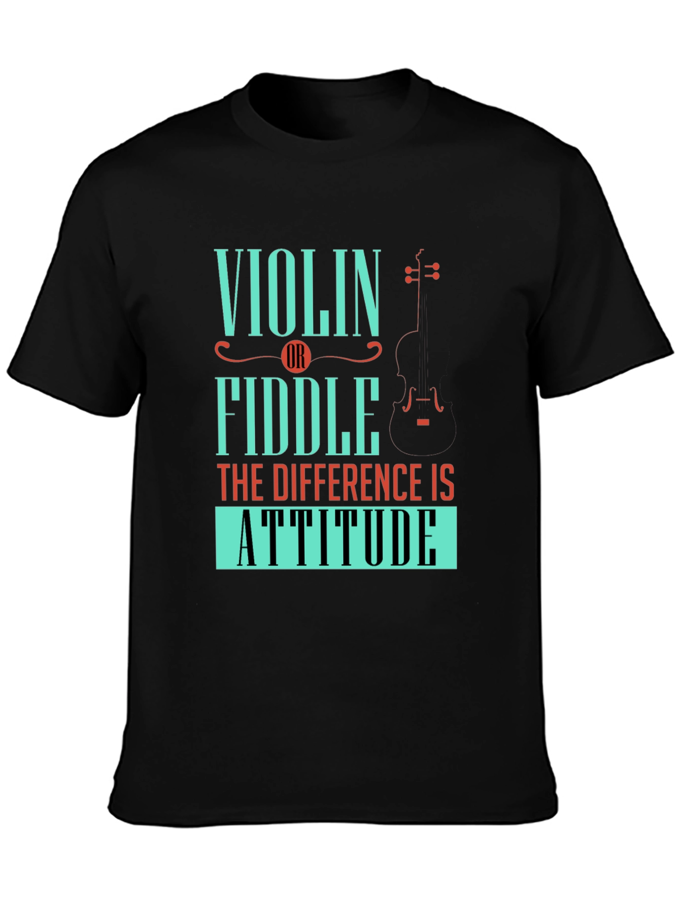 Black Violin or Fiddle Attitude T-Shirt view 3