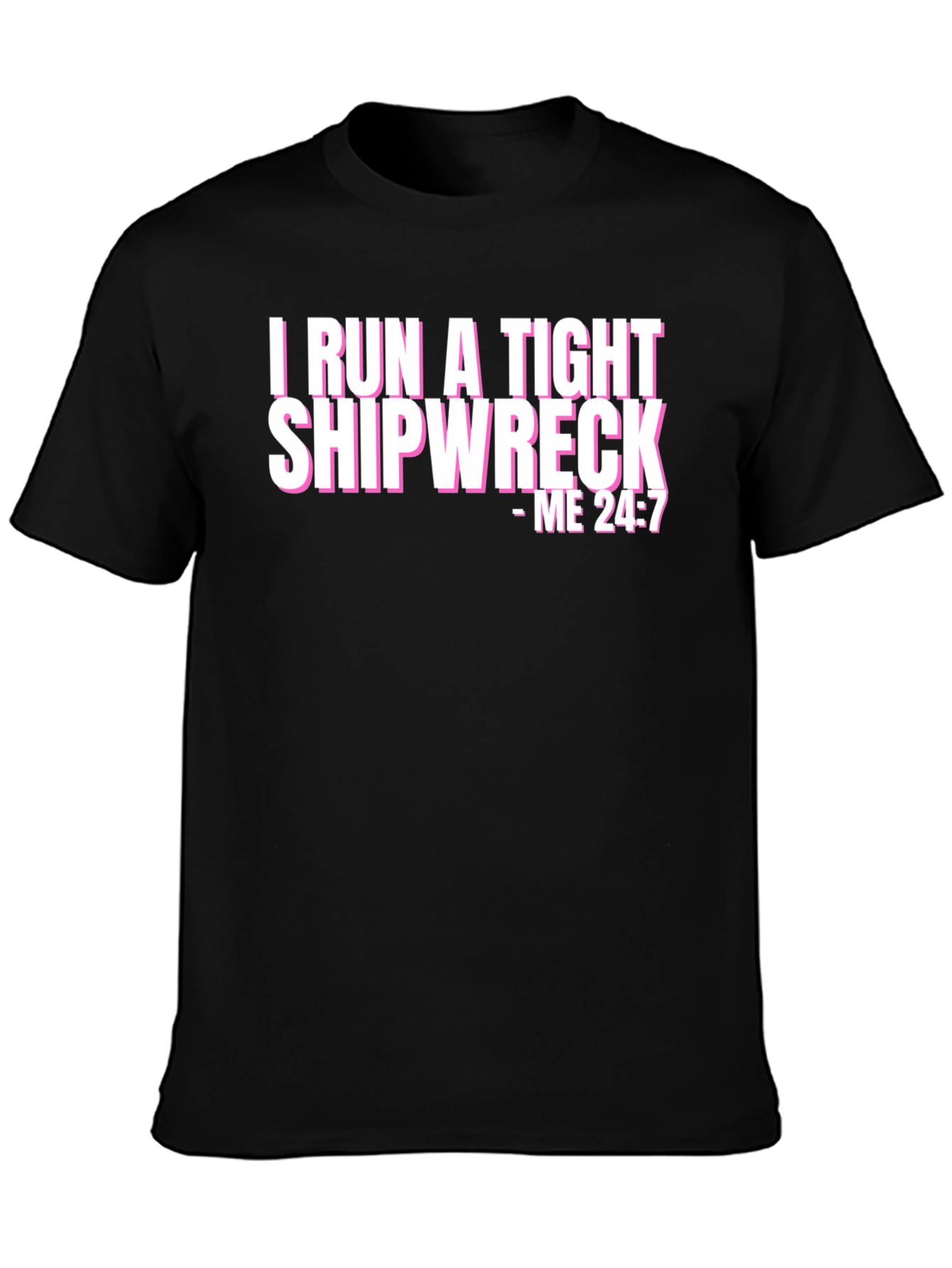 Black Tight Shipwreck Graphic Tee - Humor T-Shirt view 3