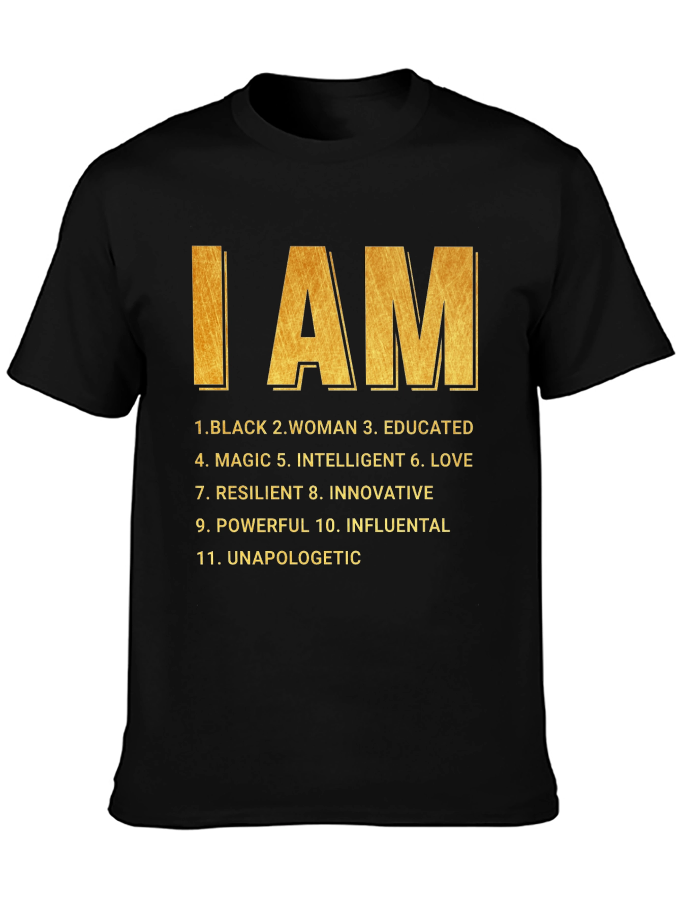 Black I AM Black Woman T-Shirt view 3