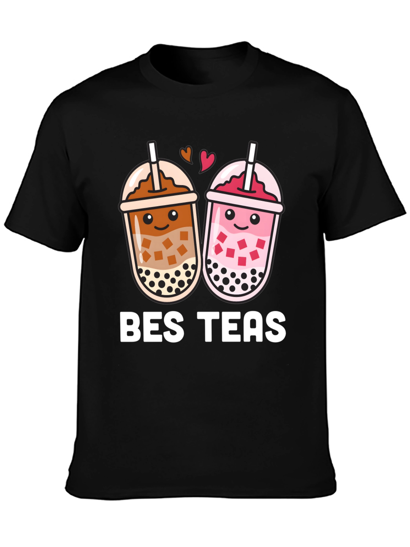 Black Bes Teas Black T-Shirt - Boba Tea Design view 3