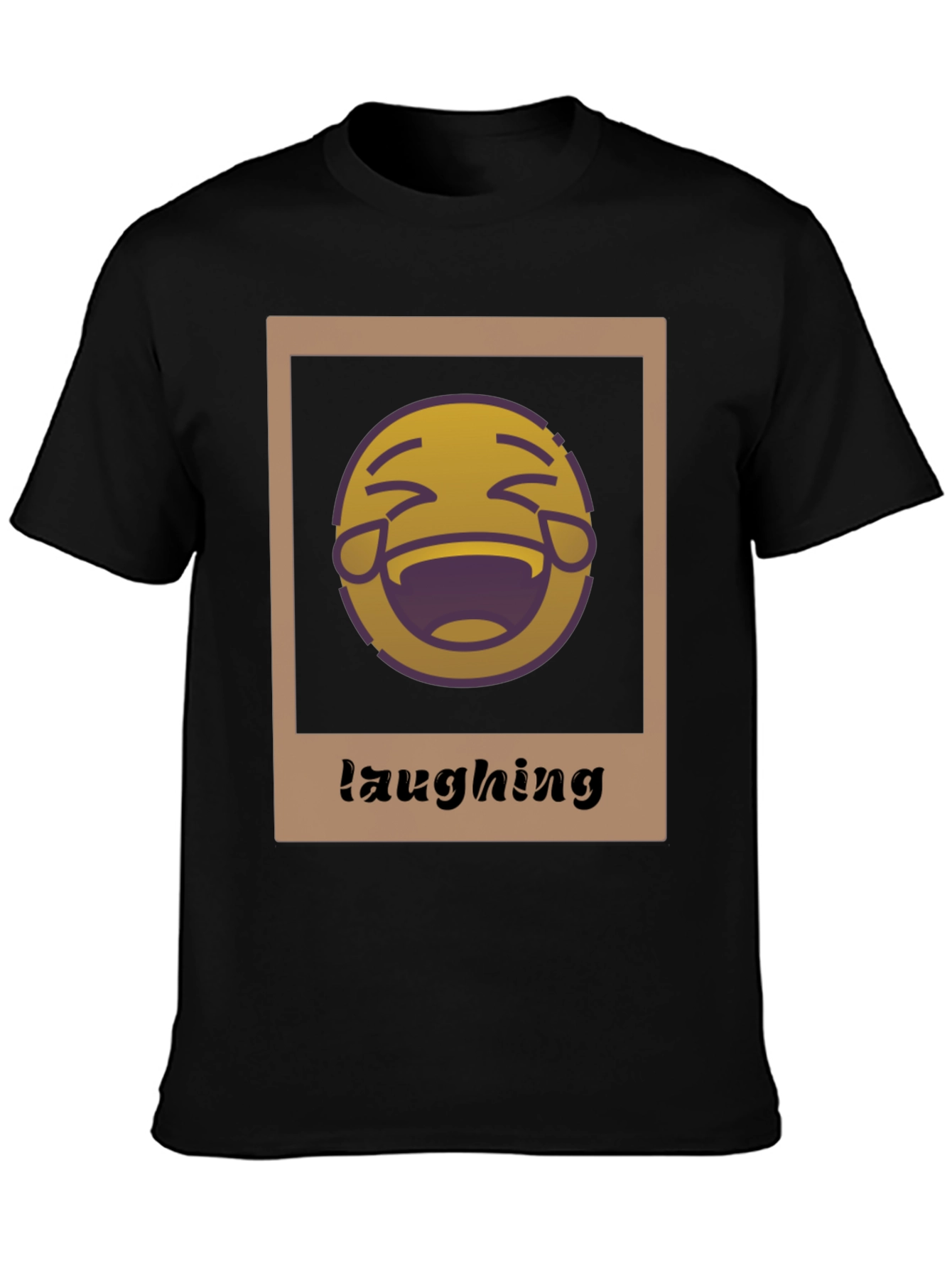 Black Laughing Emoji T-Shirt: Funny Graphic Tee for Casual Wear view 3