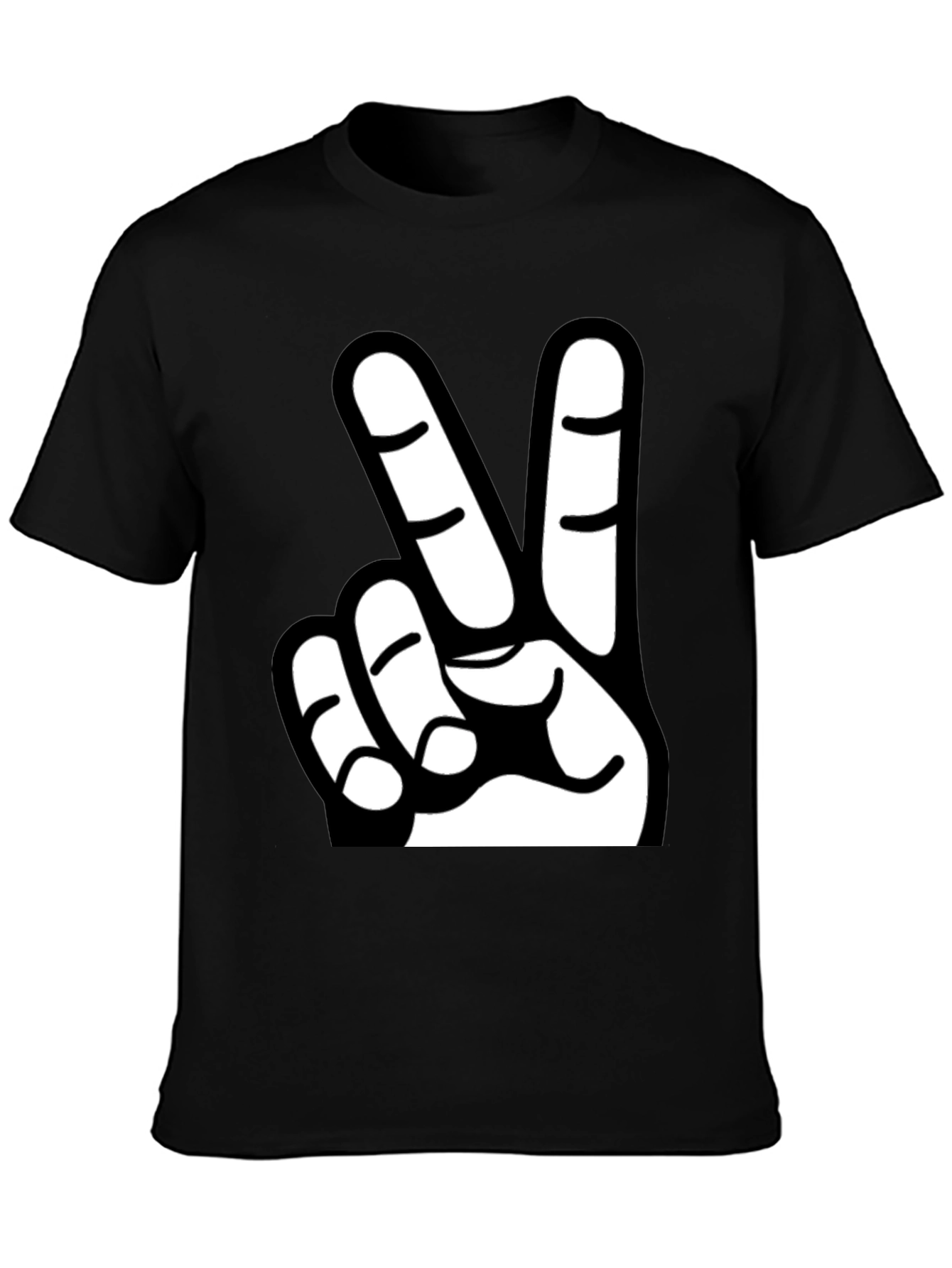 Black Peace Sign Graphic Tee - Classic Black T-Shirt view 3