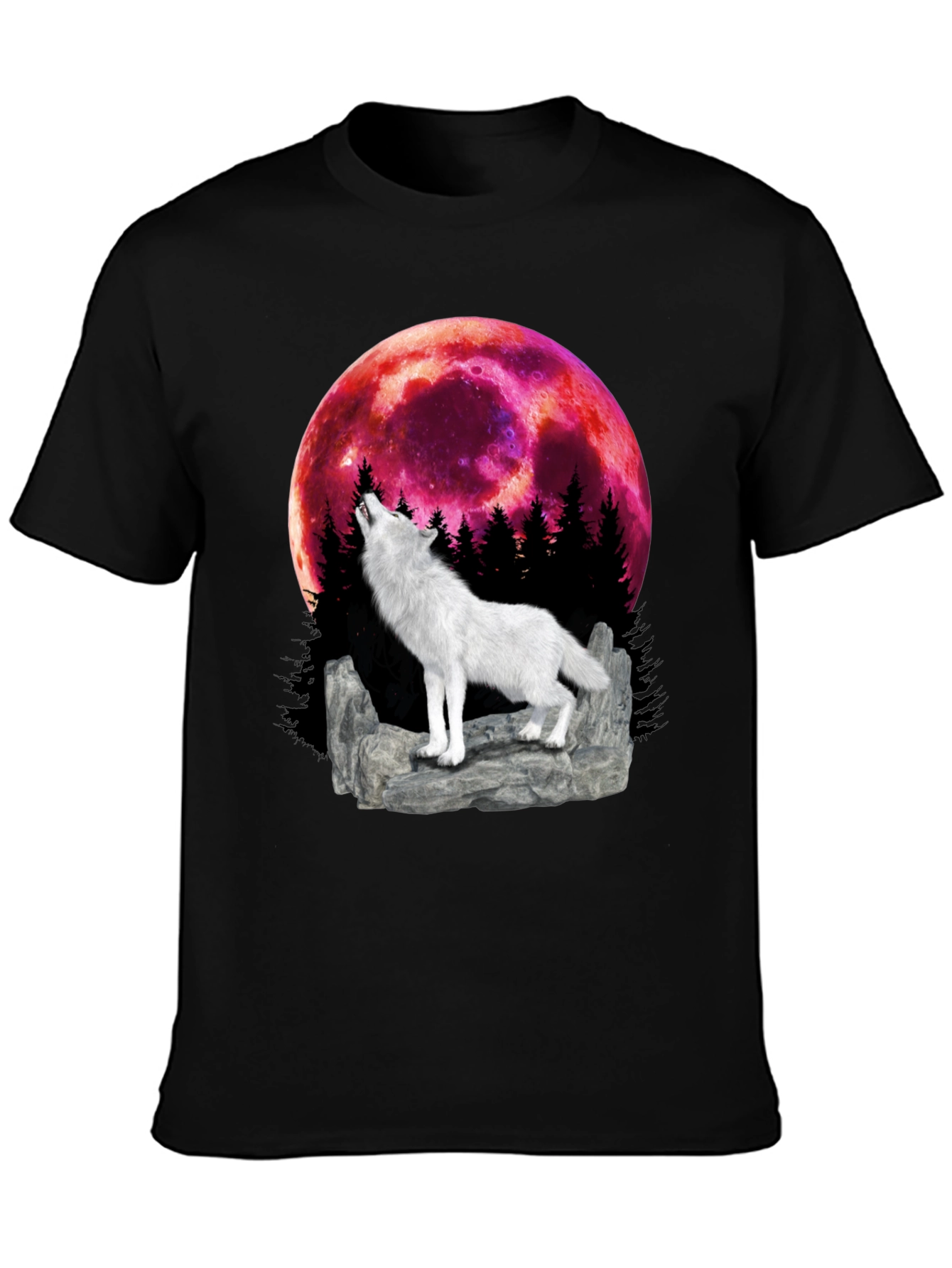 Black Wolf Howling at the Moon Graphic Tee view 3