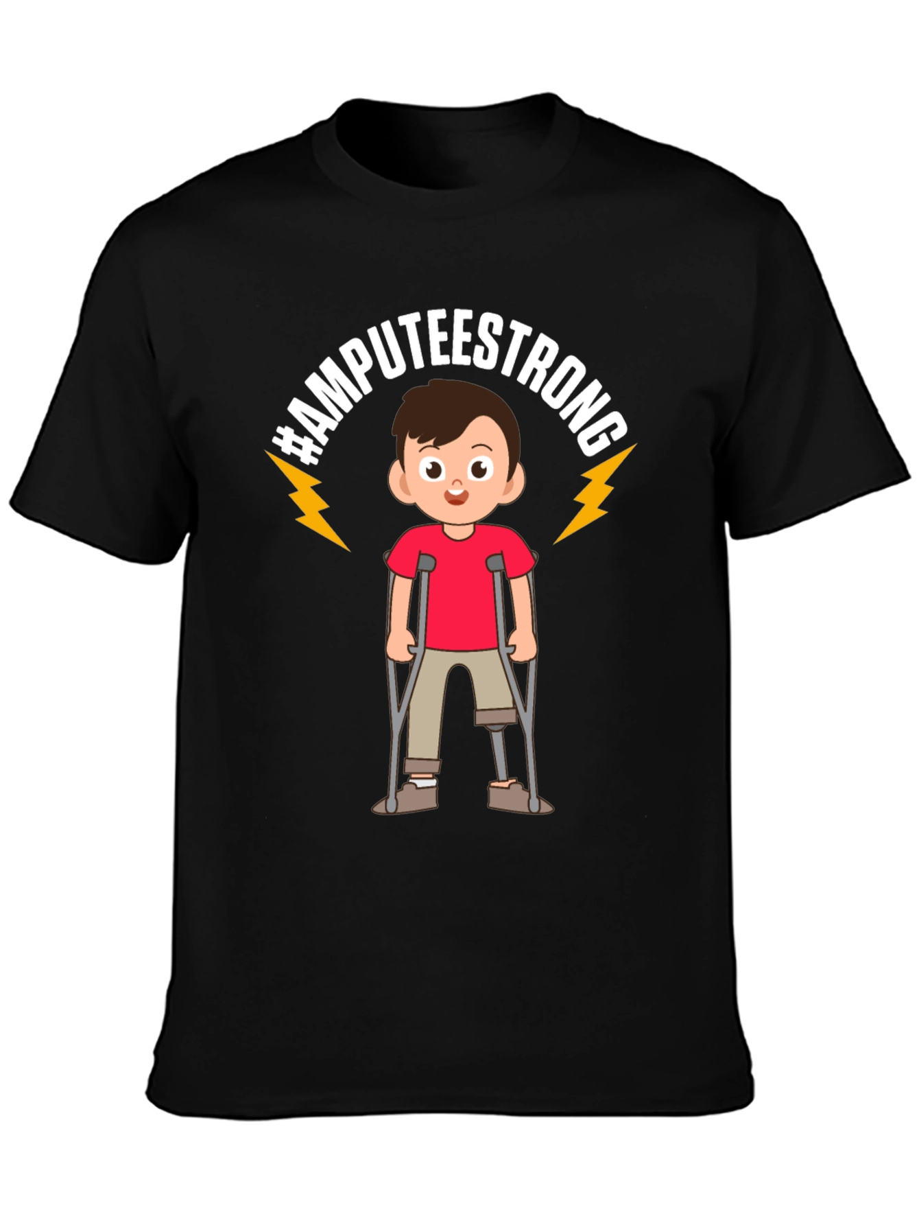 Black Amputee Strong T-Shirt view 3