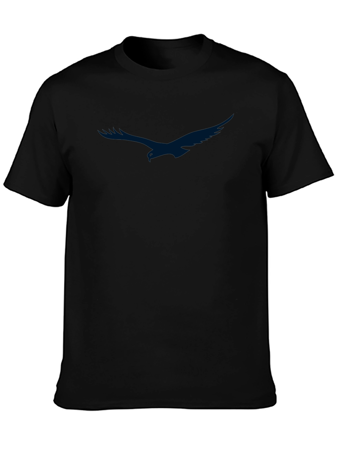 Black Men's Black T-Shirt with Eagle Graphic view 3