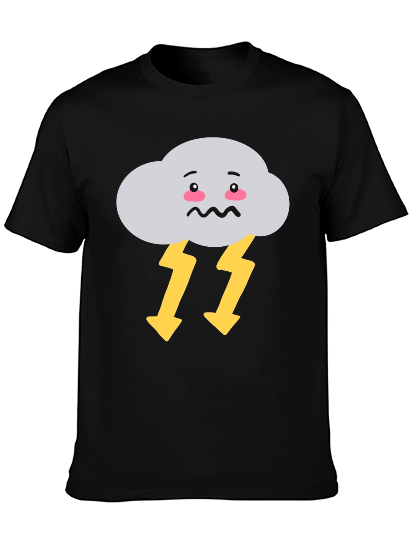 Black Stormy Cloud T-Shirt - Graphic Print Tee view 3