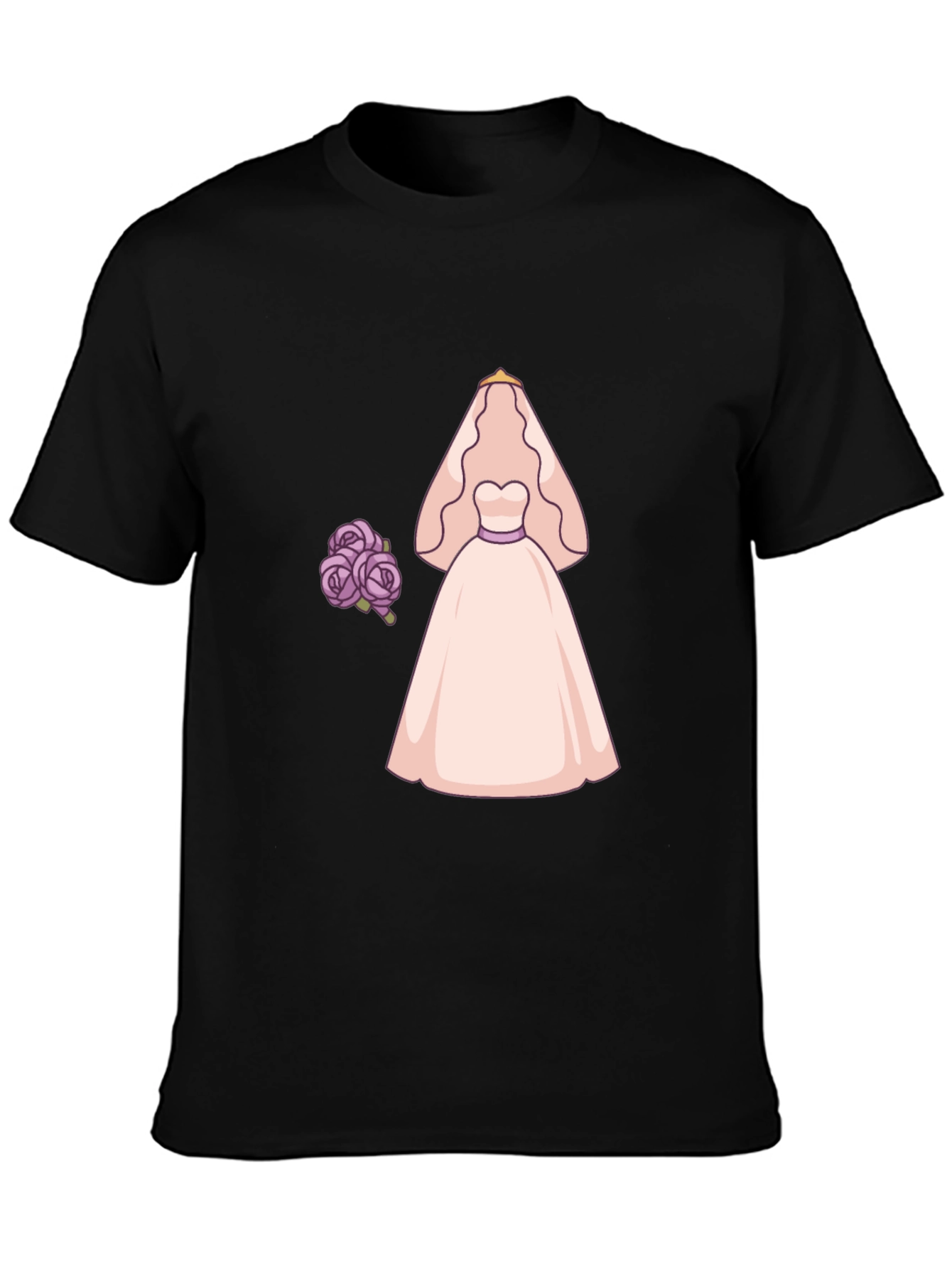 Bride to Be T-Shirt - Wedding Dress & Flowers - 3