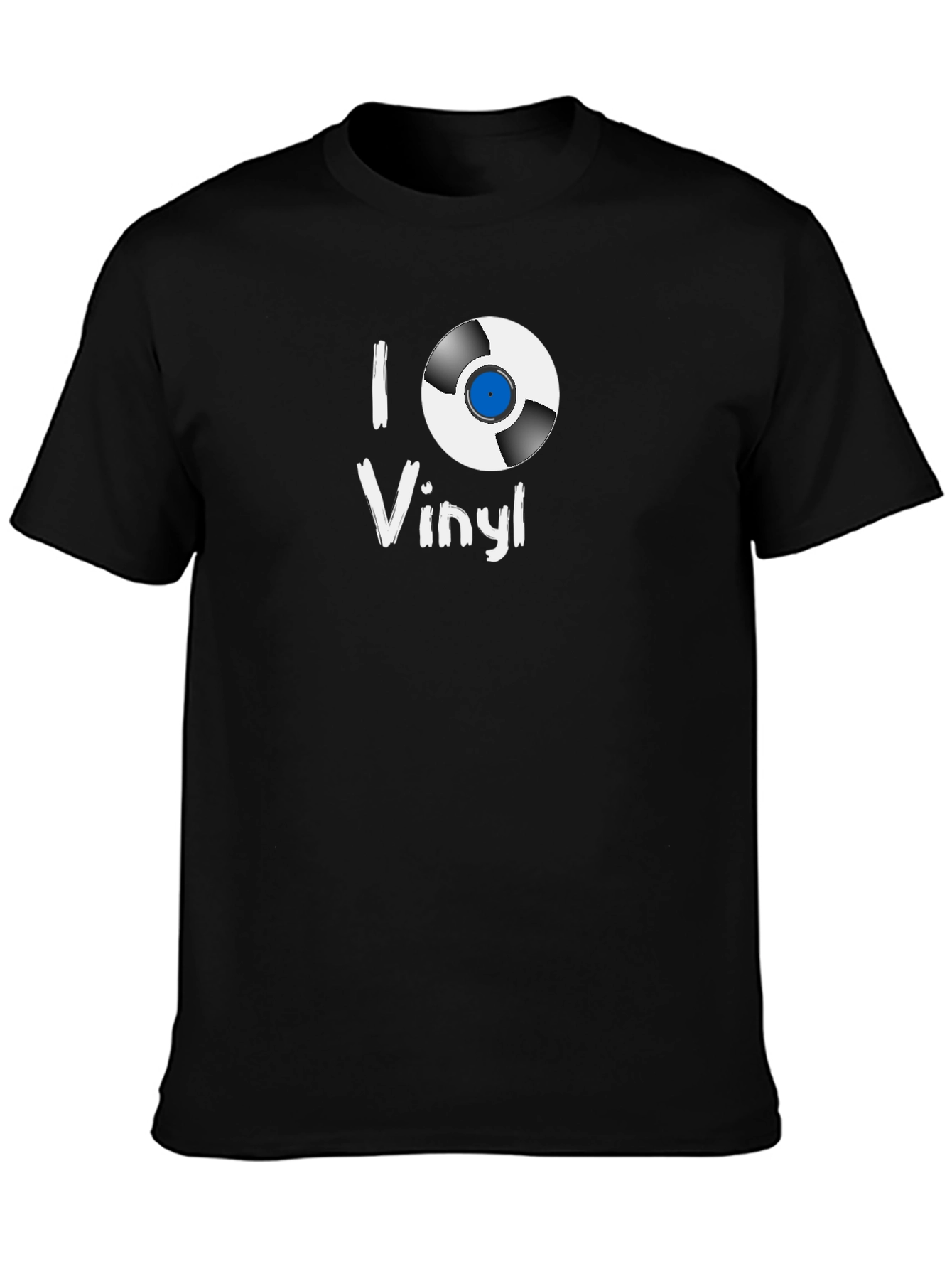 Black I Love Vinyl Black T-Shirt view 3