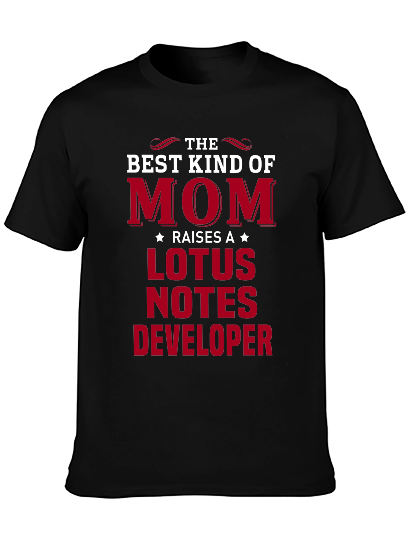 Black Best Kind of Mom Lotus Notes Developer T-Shirt view 3