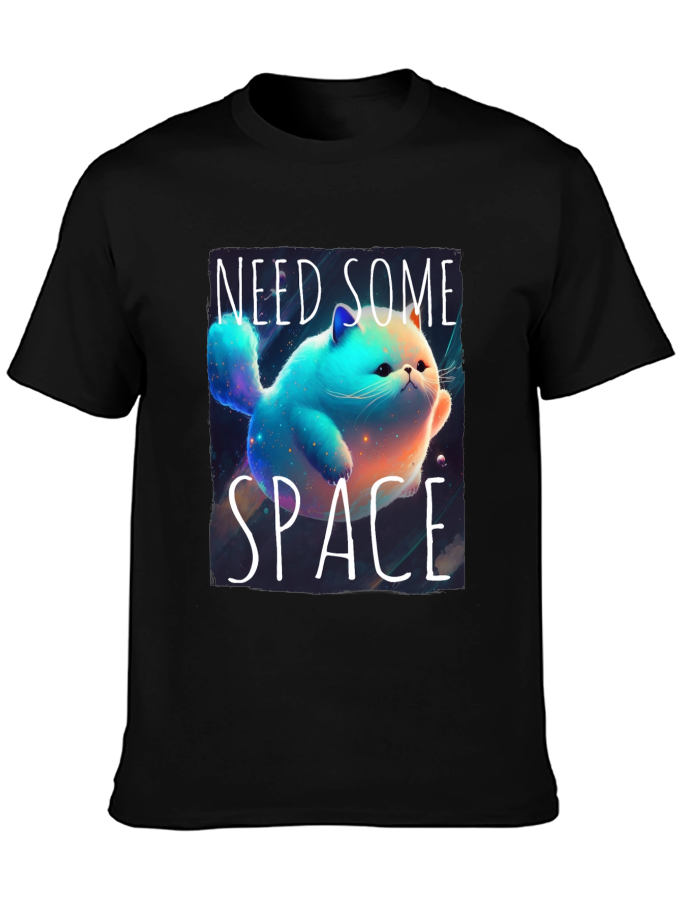 Black Need Some Space T-Shirt Cat Lover view 3